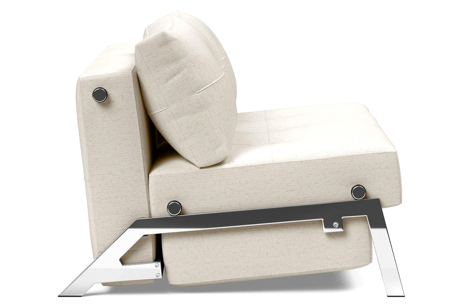Innovation Living Cubed Full Size Sofa Bed with Chrome legs - 531 Bouclé Off White