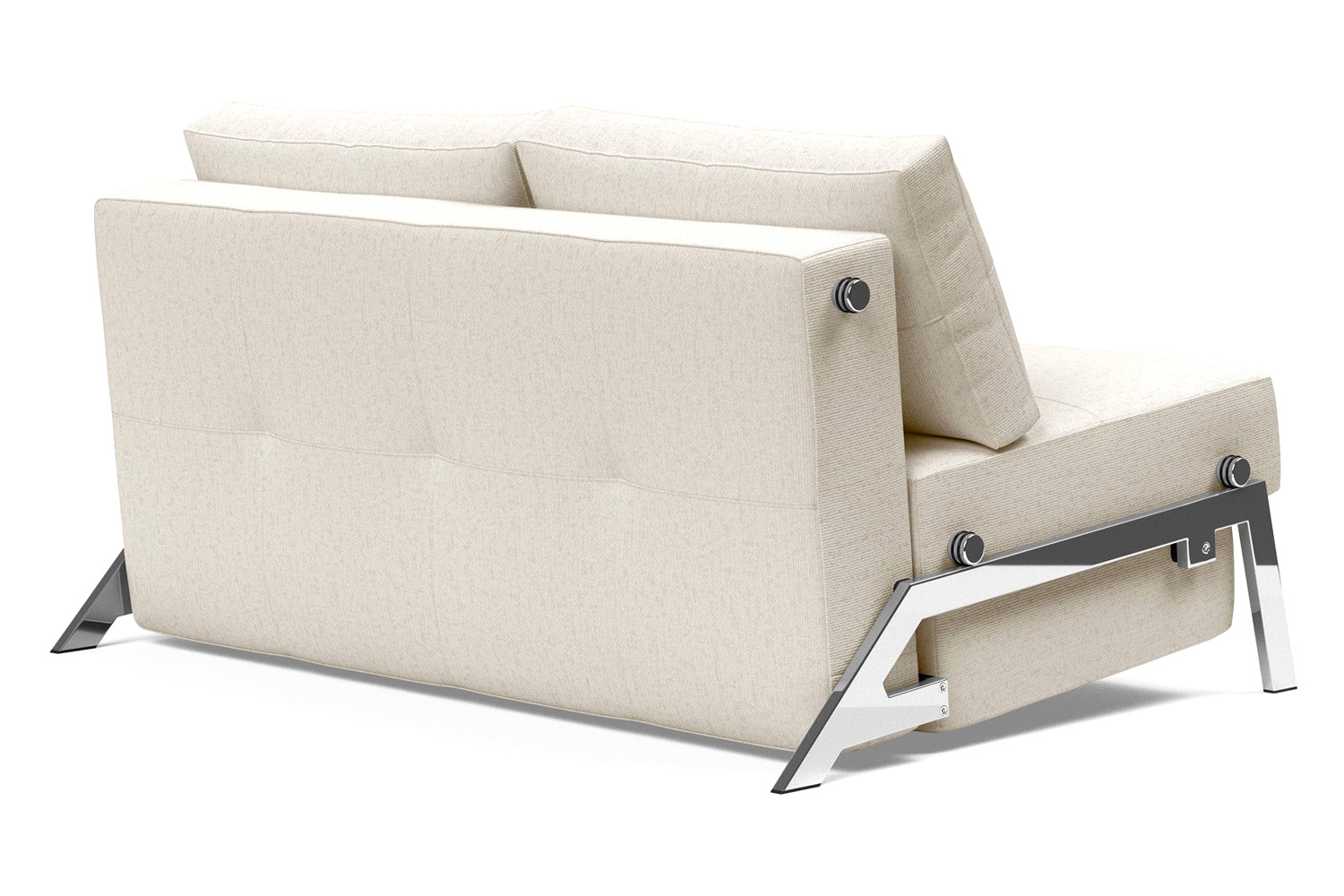 Innovation Living Cubed Full Size Sofa Bed with Chrome legs - 531 Bouclé Off White