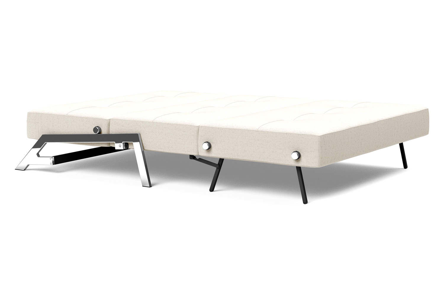 Innovation Living Cubed Full Size Sofa Bed with Chrome legs - 531 Bouclé Off White