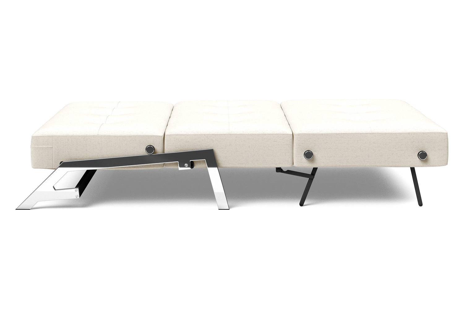 Innovation Living Cubed Full Size Sofa Bed with Chrome legs - 531 Bouclé Off White