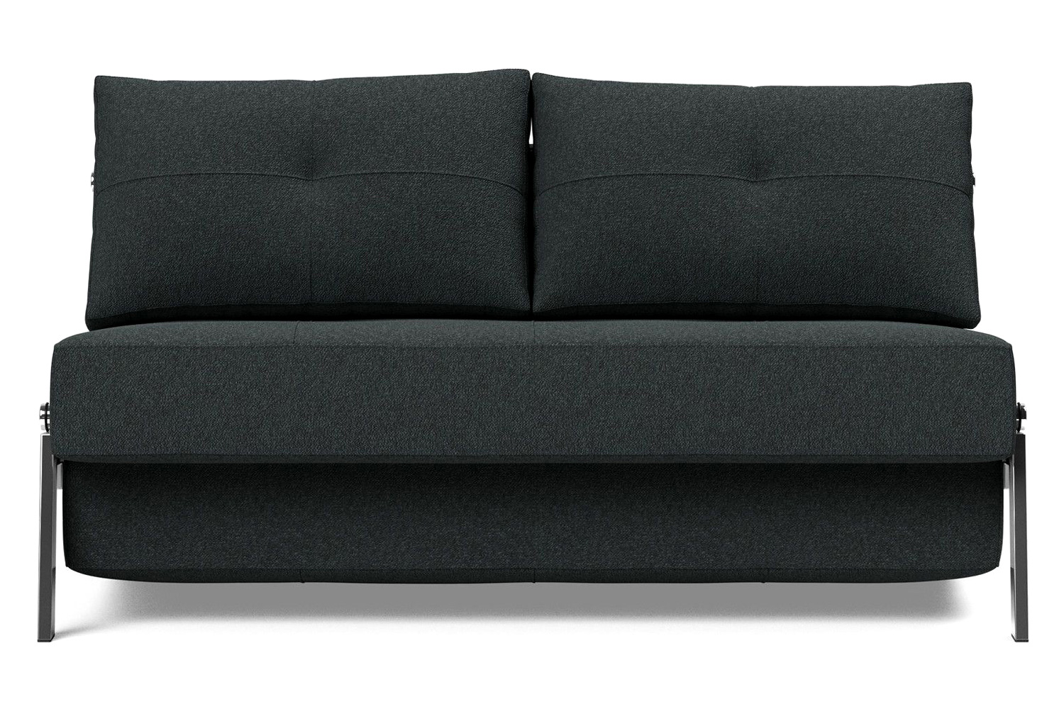 Innovation Living Cubed Full Size Sofa Bed with Chrome legs - 534 Bouclé Black Raven