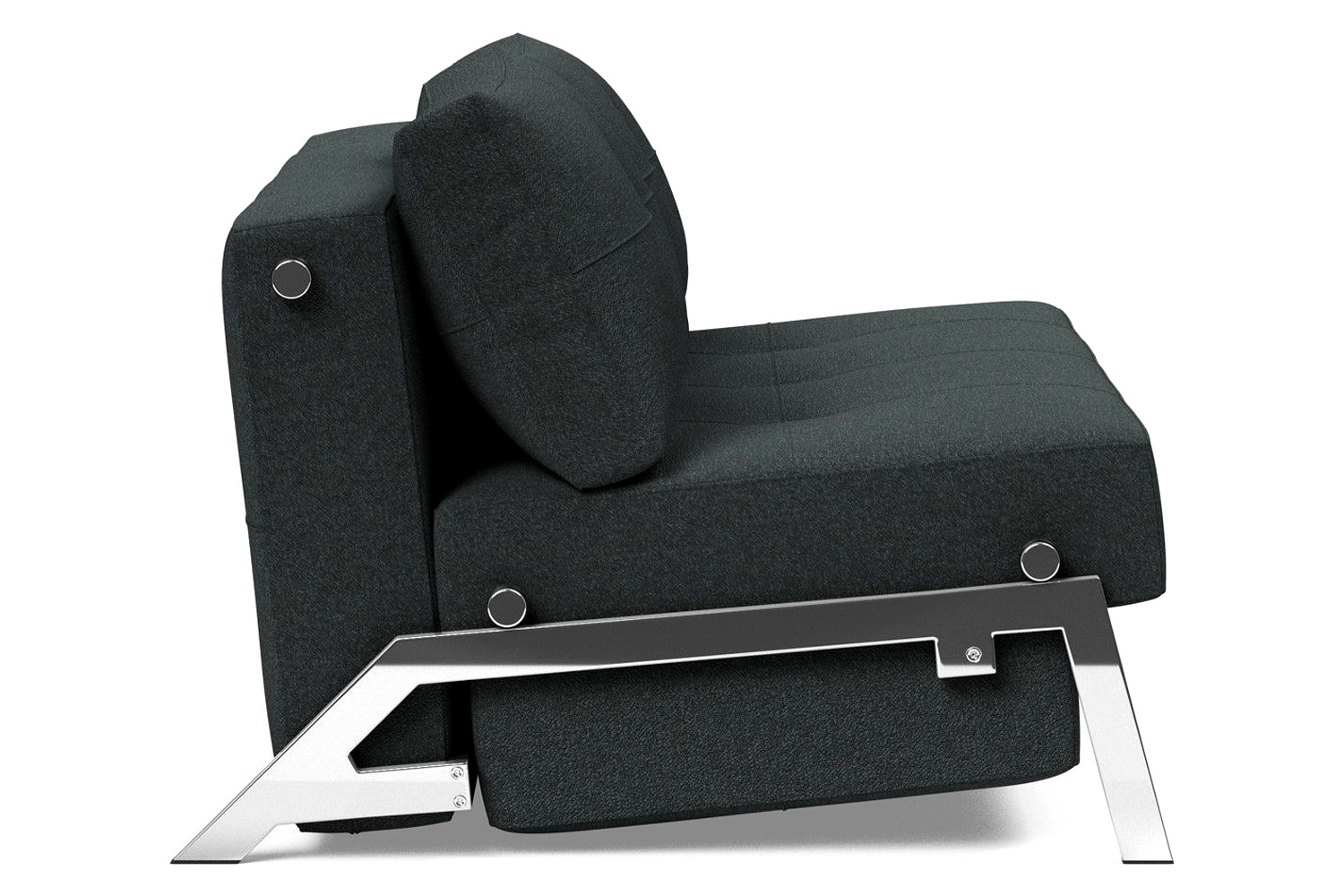 Innovation Living Cubed Full Size Sofa Bed with Chrome legs - 534 Bouclé Black Raven