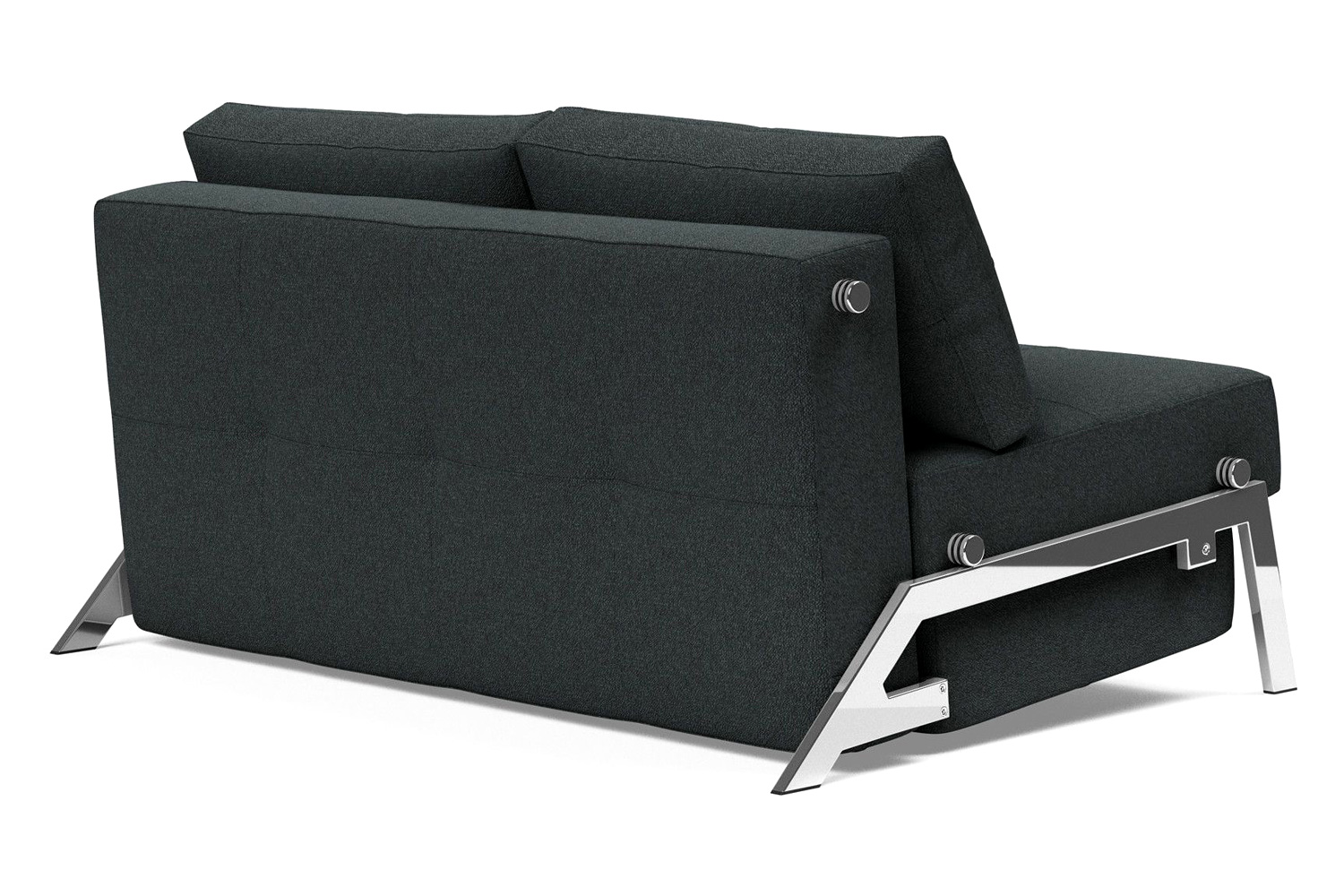 Innovation Living Cubed Full Size Sofa Bed with Chrome legs - 534 Bouclé Black Raven