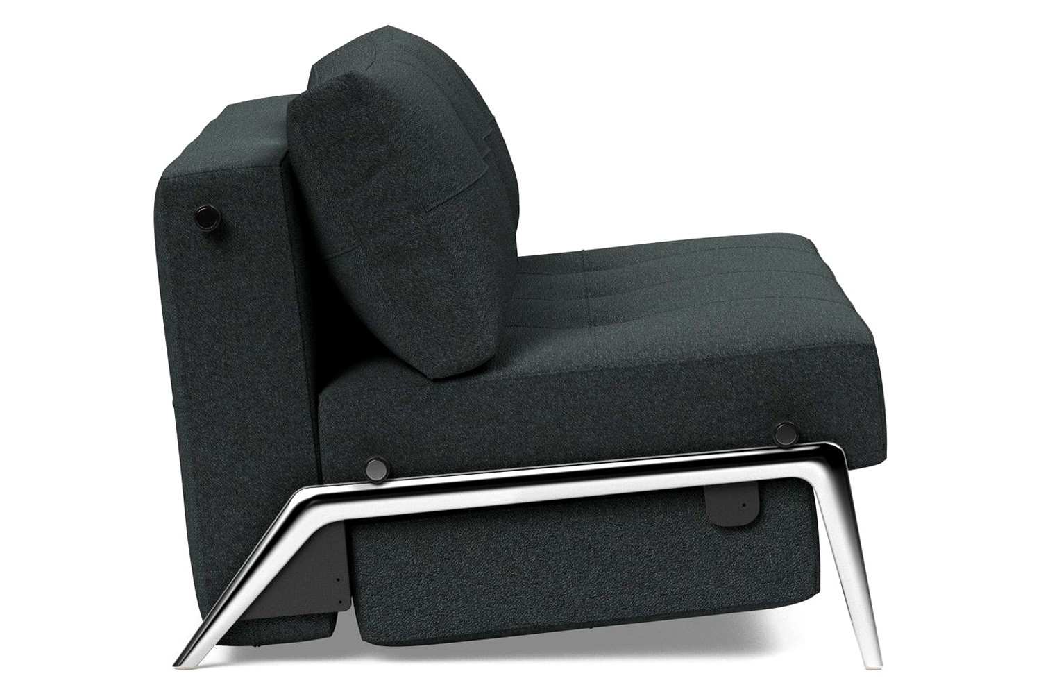 Innovation Living Cubed Full Size Sofa Bed with Alu Legs - 534 Bouclé Black Raven