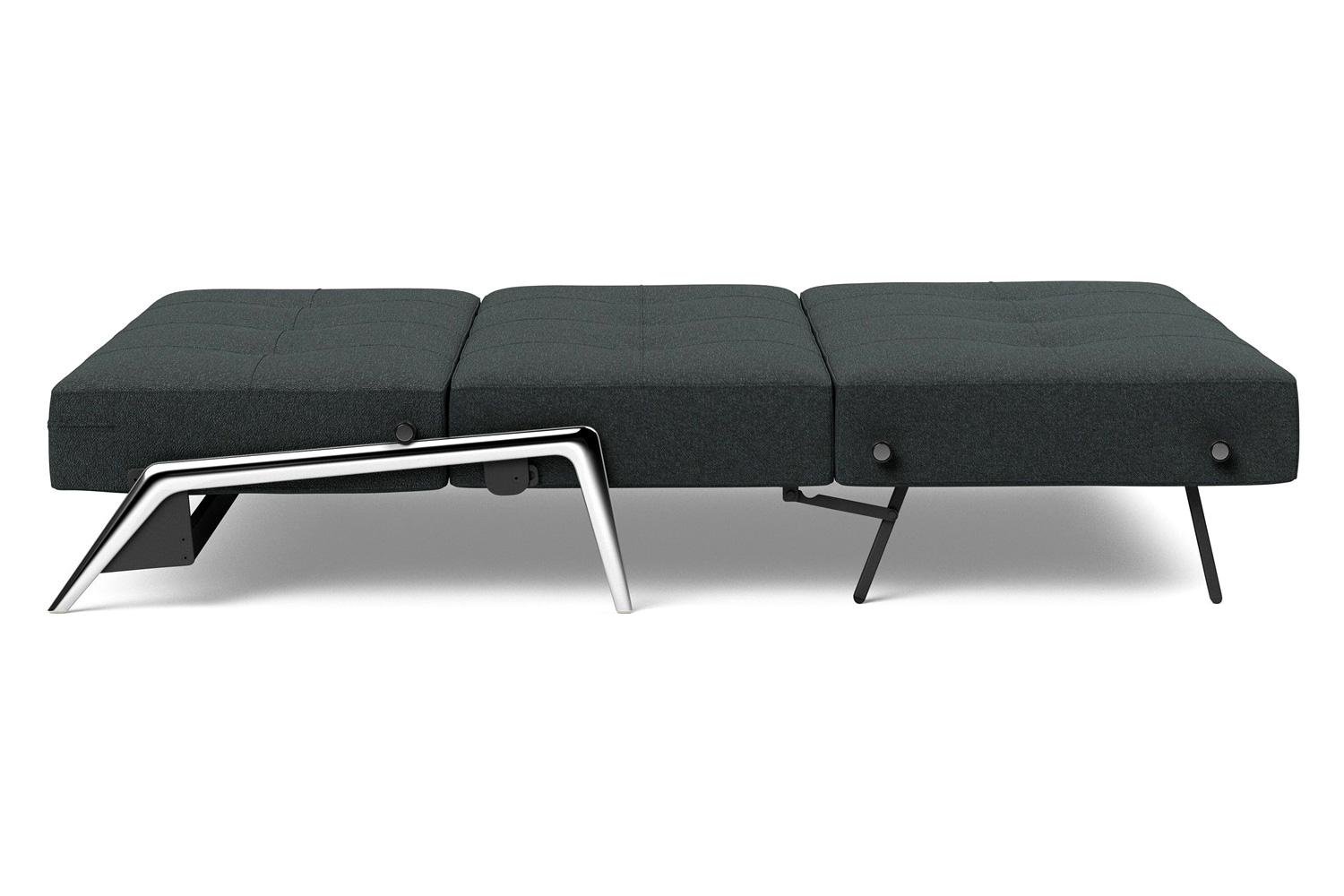 Innovation Living Cubed Full Size Sofa Bed with Alu Legs - 534 Bouclé Black Raven
