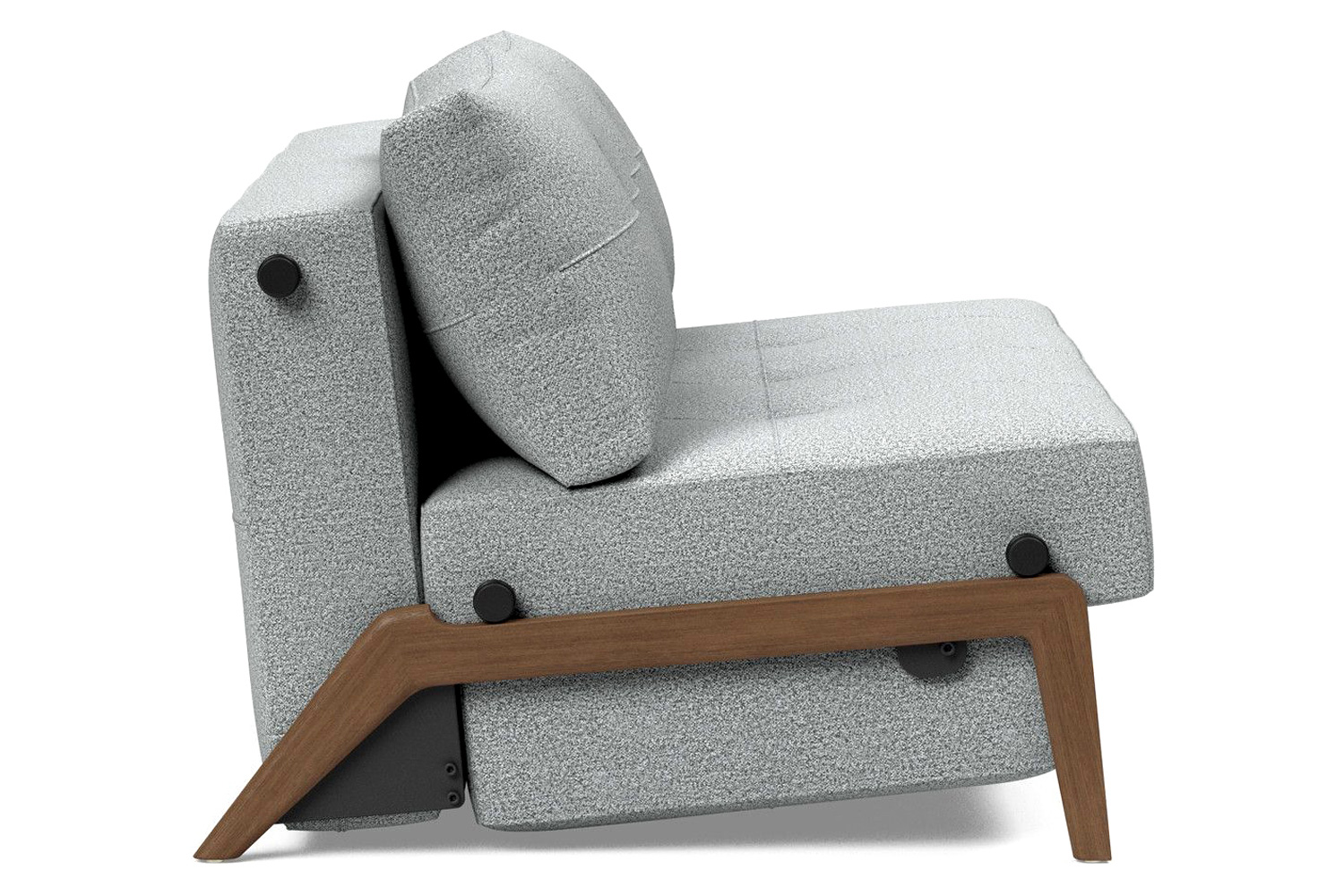 Innovation Living Cubed Full Size Sofa Bed with Dark Wood Legs - 538 Melange Light Gray