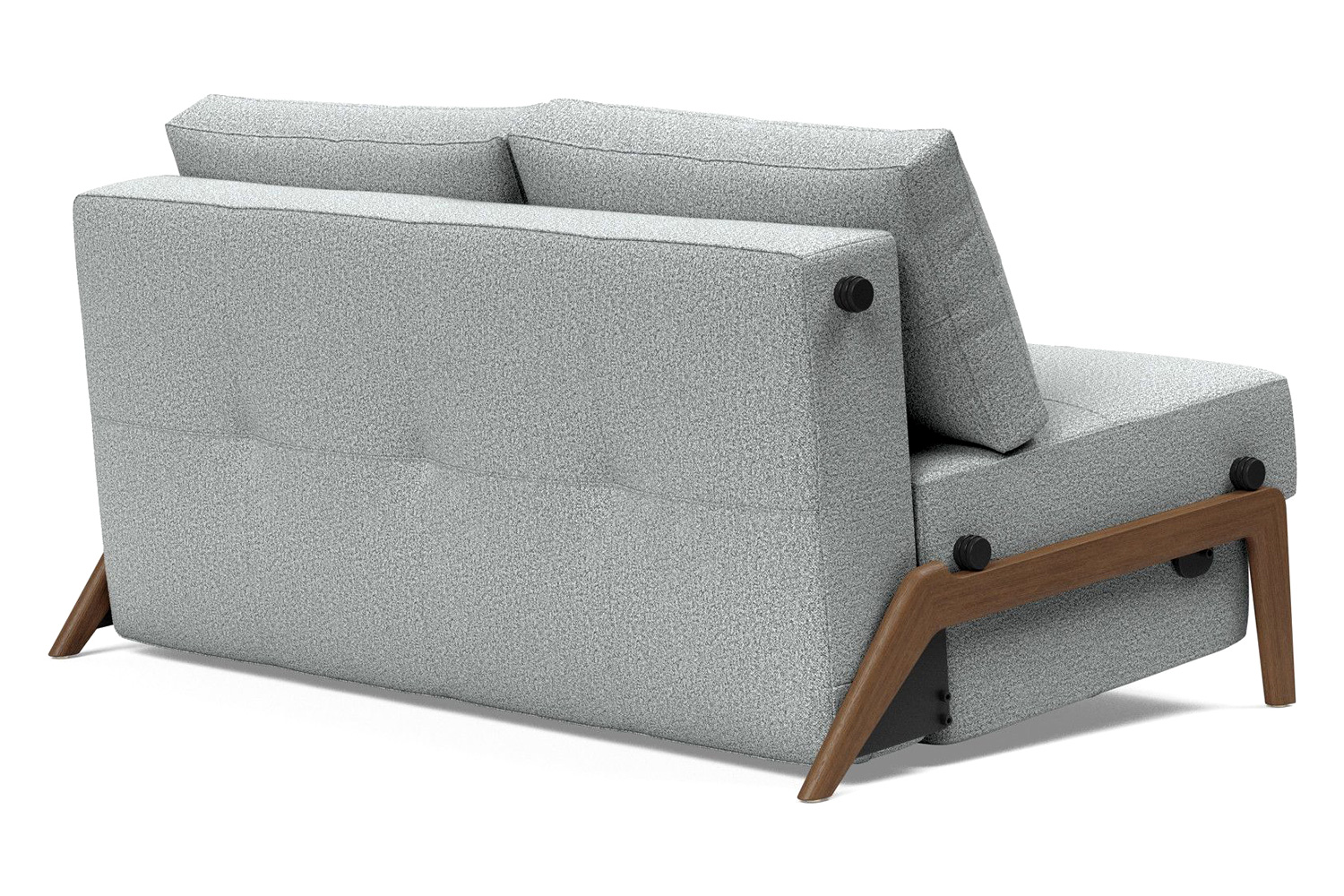 Innovation Living Cubed Full Size Sofa Bed with Dark Wood Legs - 538 Melange Light Gray