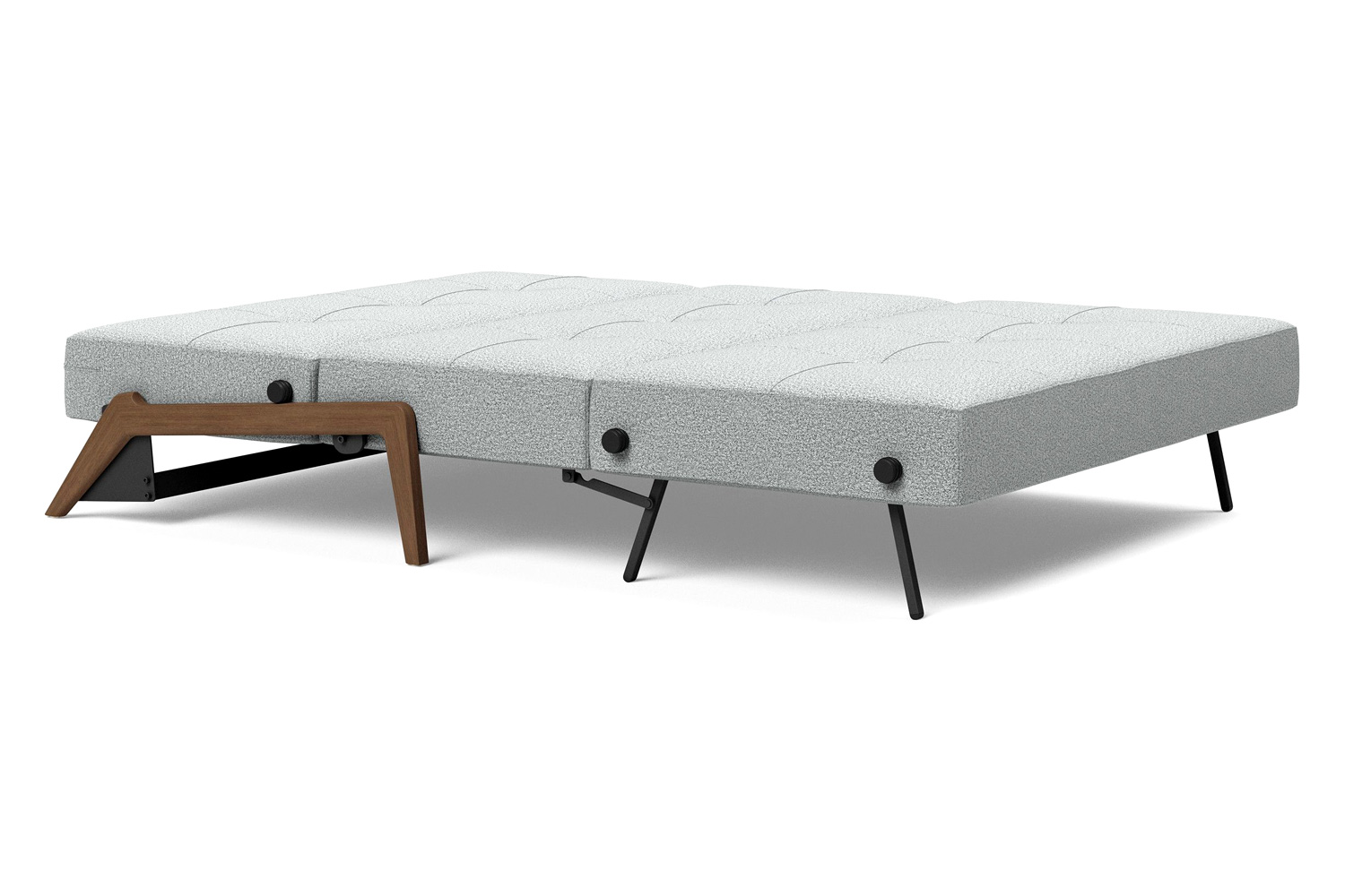 Innovation Living Cubed Full Size Sofa Bed with Dark Wood Legs - 538 Melange Light Gray