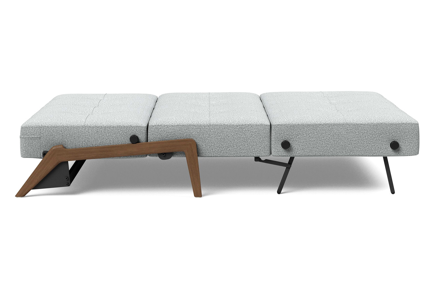 Innovation Living Cubed Full Size Sofa Bed with Dark Wood Legs - 538 Melange Light Gray