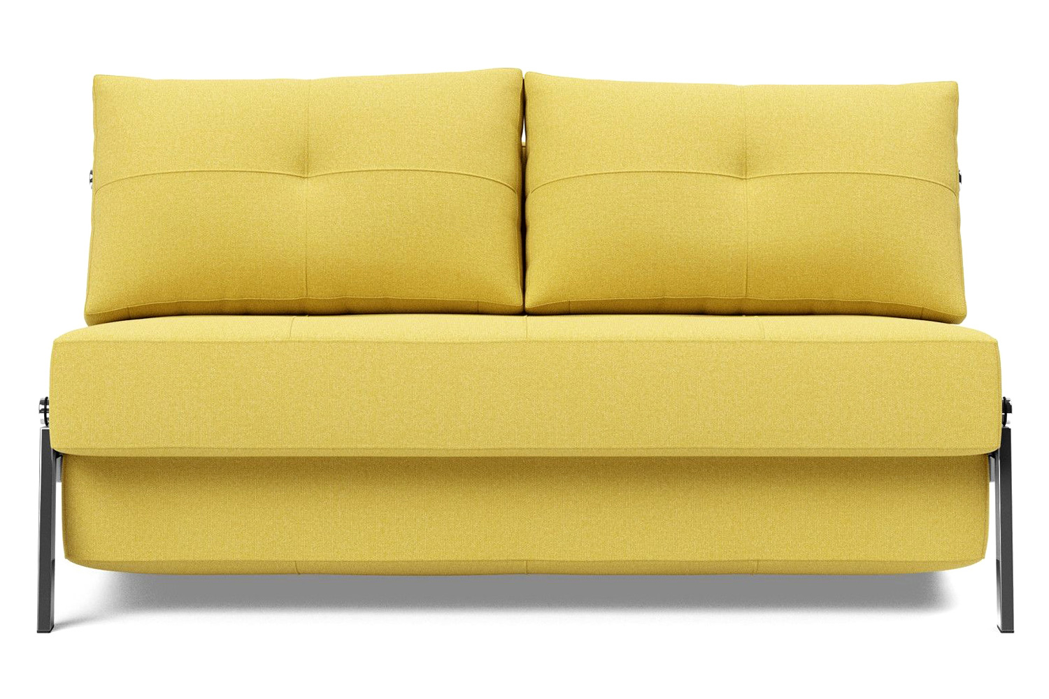 Innovation Living Cubed Full Size Sofa Bed with Chrome legs - 554 Soft Mustard Flower