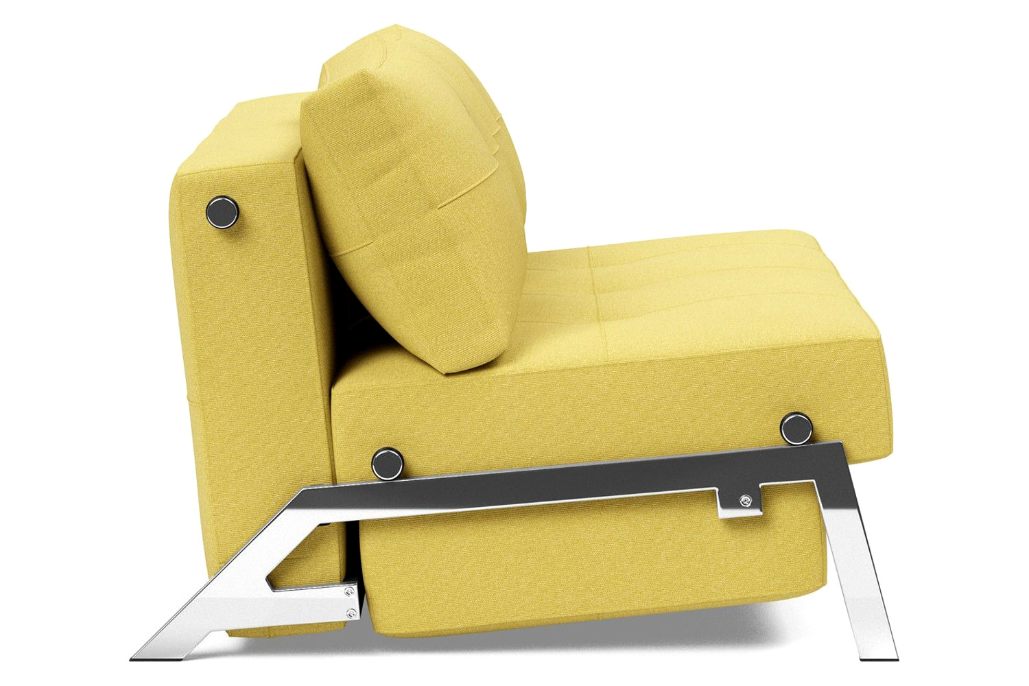 Innovation Living Cubed Full Size Sofa Bed with Chrome legs - 554 Soft Mustard Flower
