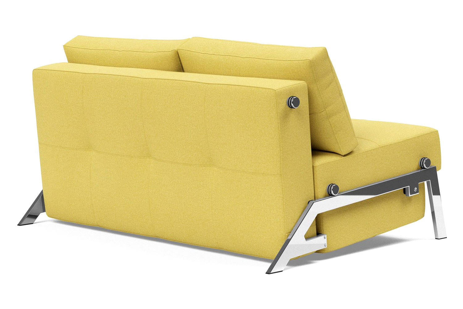 Innovation Living Cubed Full Size Sofa Bed with Chrome legs - 554 Soft Mustard Flower