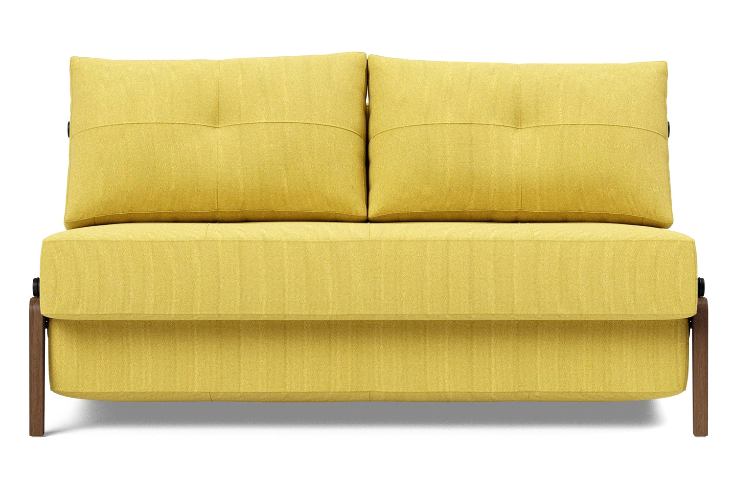 Innovation Living Cubed Full Size Sofa Bed with Dark Wood Legs - 554 Soft Mustard Flower