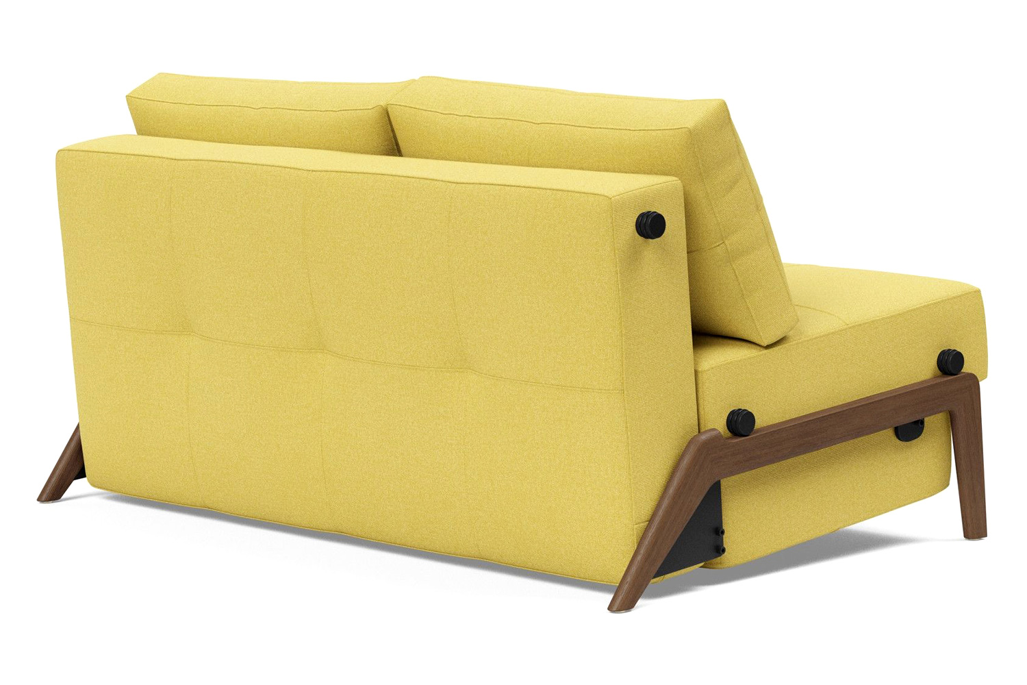 Innovation Living Cubed Full Size Sofa Bed with Dark Wood Legs - 554 Soft Mustard Flower