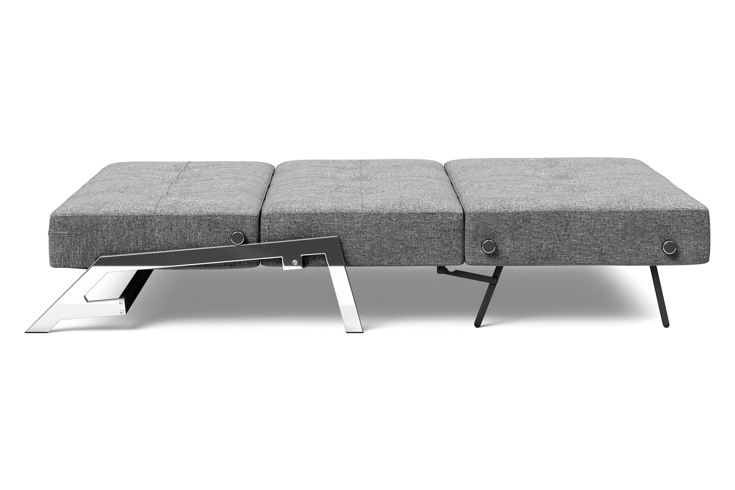 Innovation Living Cubed Full Size Sofa Bed with Chrome legs - 563 Twist Charcoal