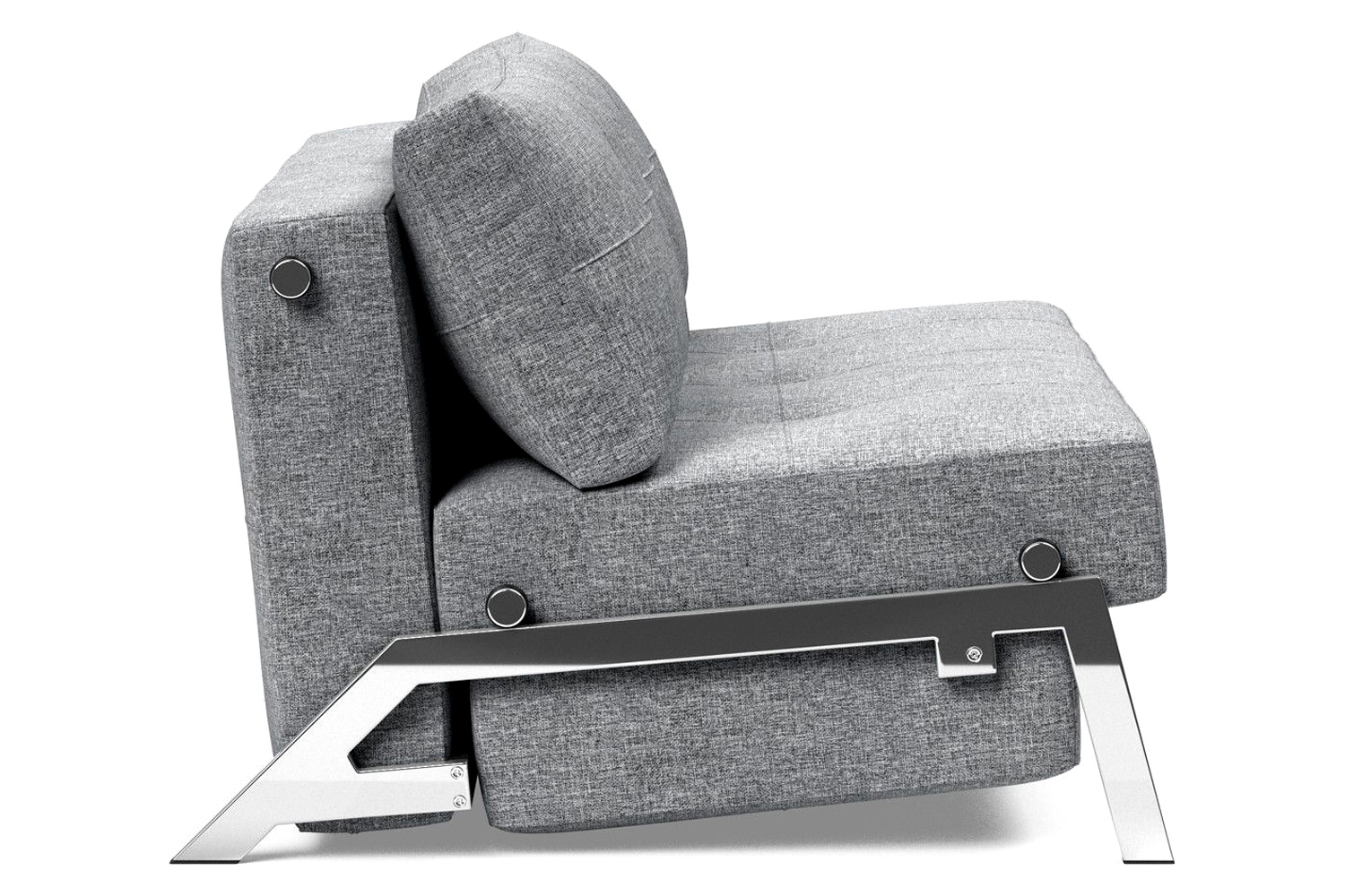Innovation Living Cubed Full Size Sofa Bed with Chrome legs - 565 Twist Granite