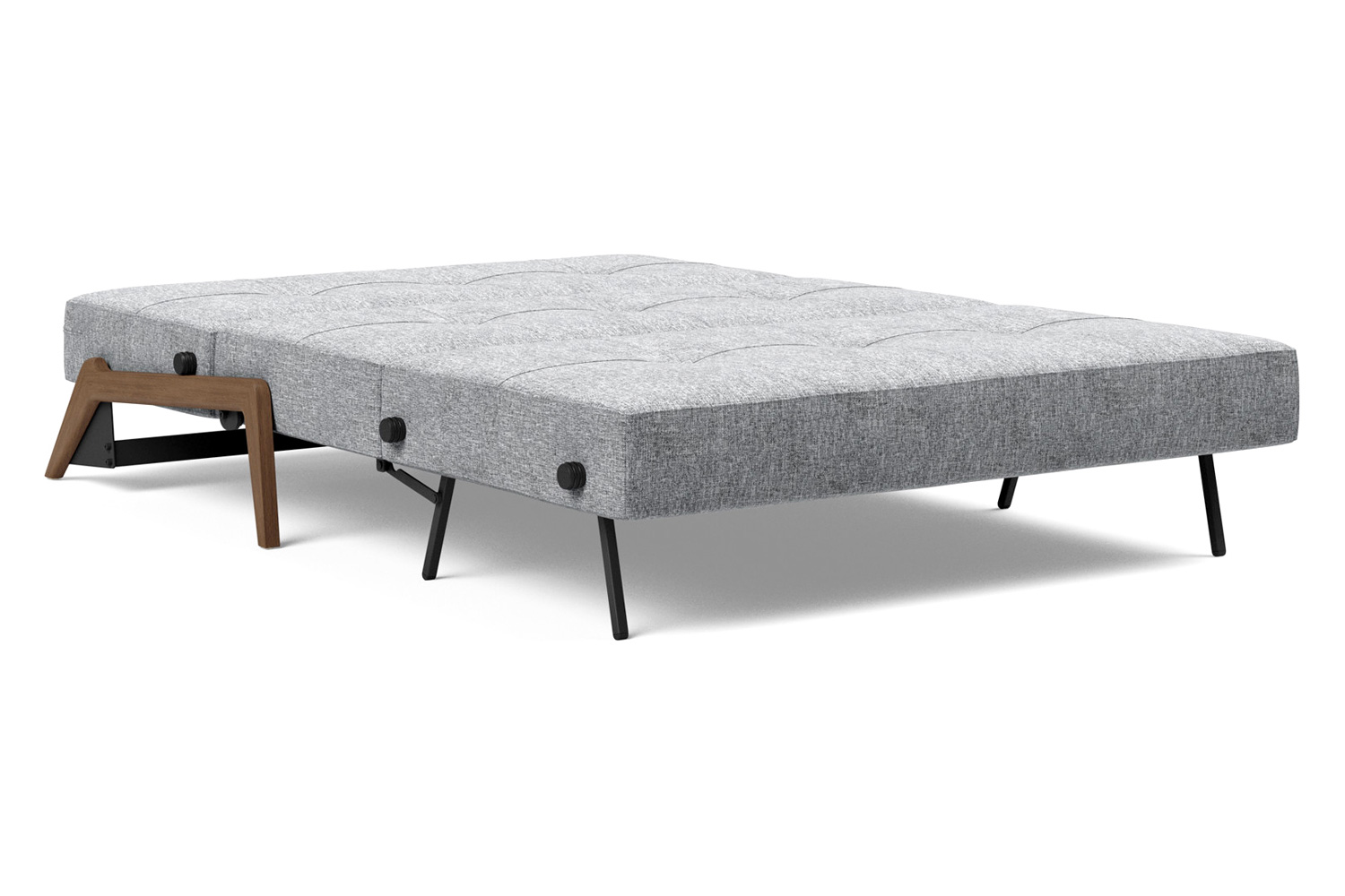 Innovation Living Cubed Full Size Sofa Bed with Dark Wood Legs - 565 Twist Granite