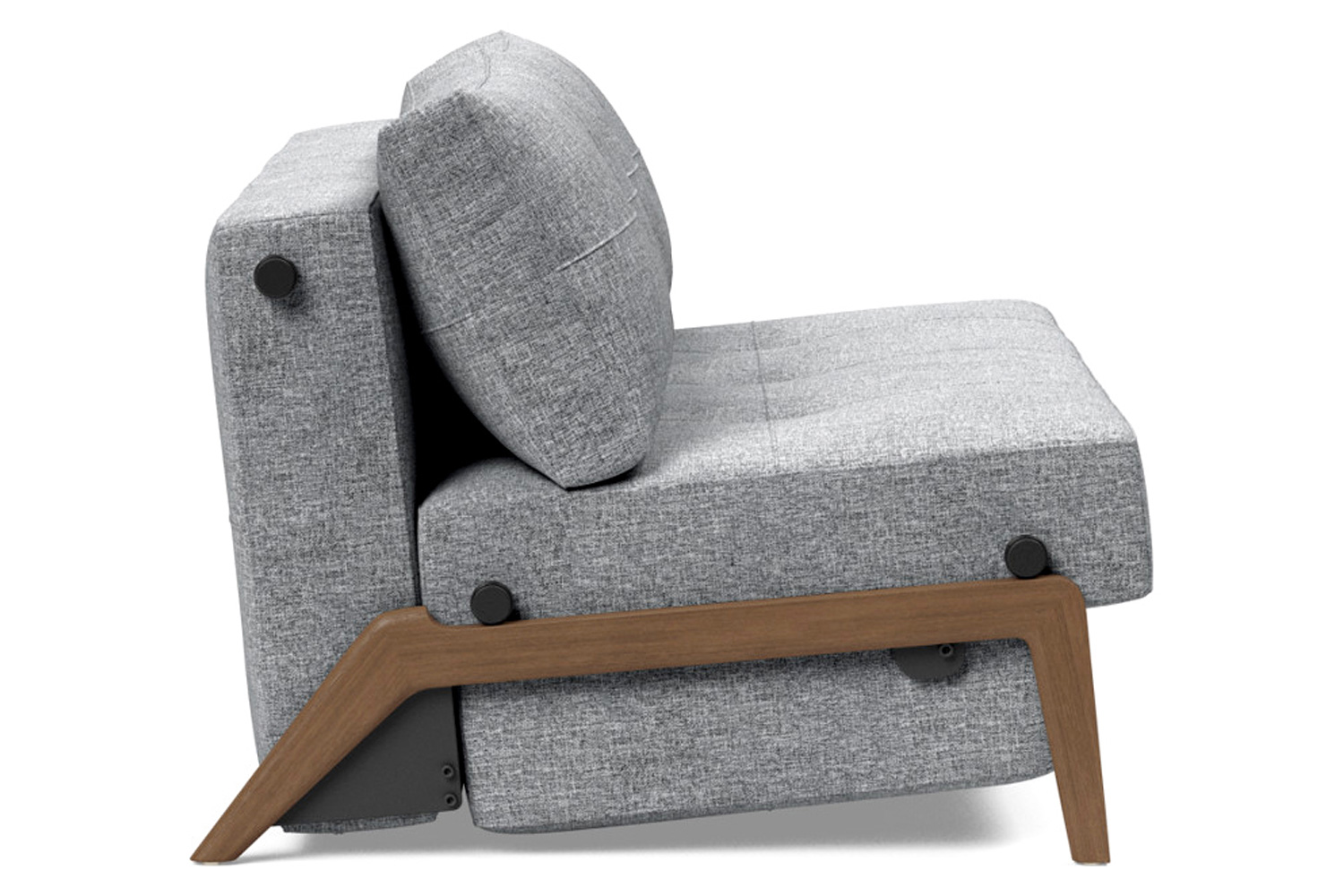 Innovation Living Cubed Full Size Sofa Bed with Dark Wood Legs - 565 Twist Granite