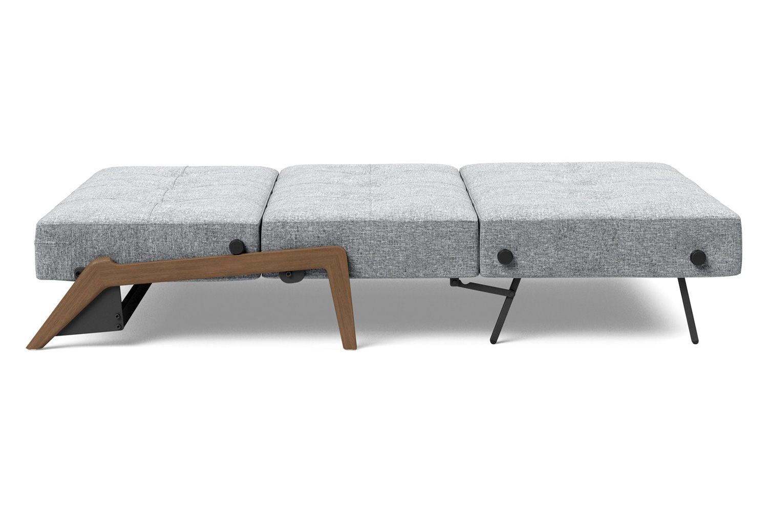 Innovation Living Cubed Full Size Sofa Bed with Dark Wood Legs - 565 Twist Granite