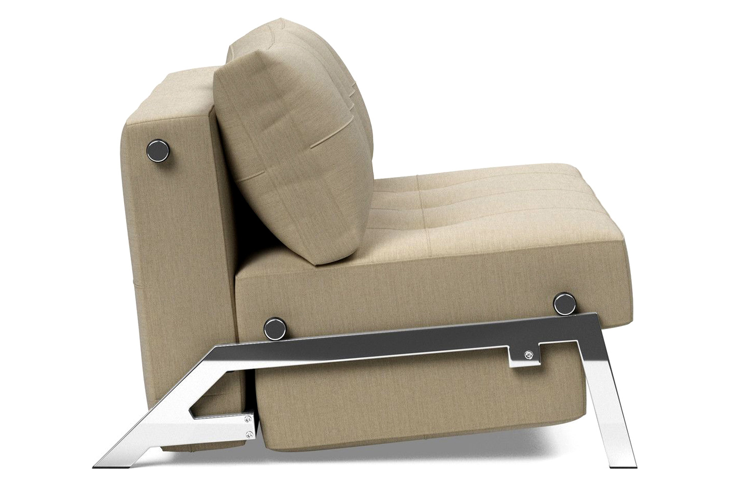 Innovation Living Cubed Full Size Sofa Bed with Chrome legs - 571 Vivus Dusty Sand