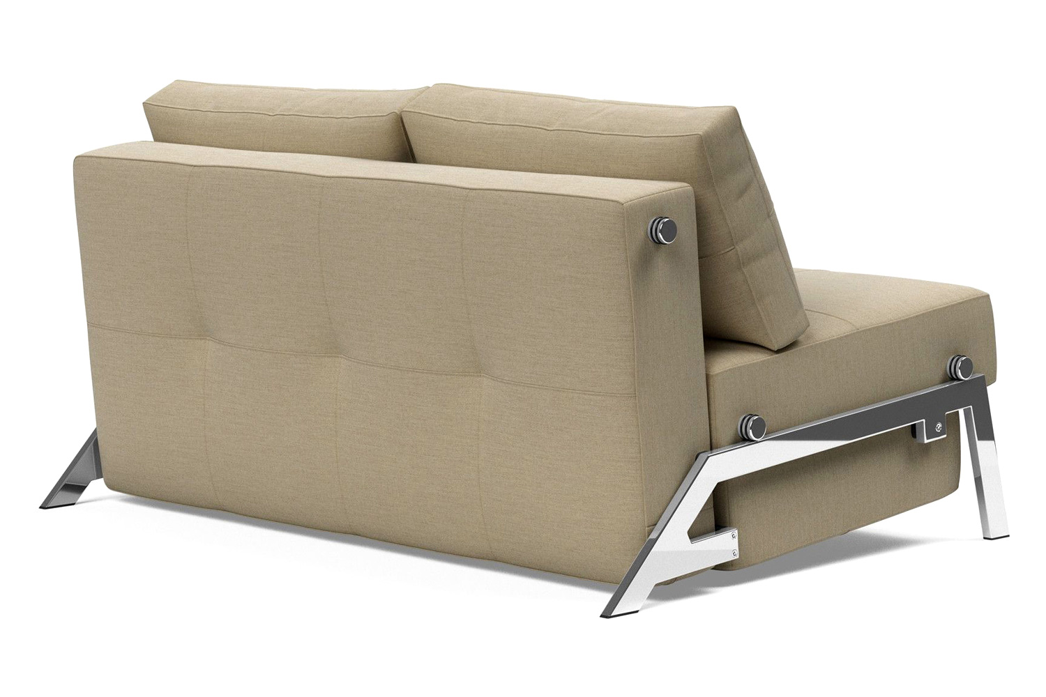 Innovation Living Cubed Full Size Sofa Bed with Chrome legs - 571 Vivus Dusty Sand