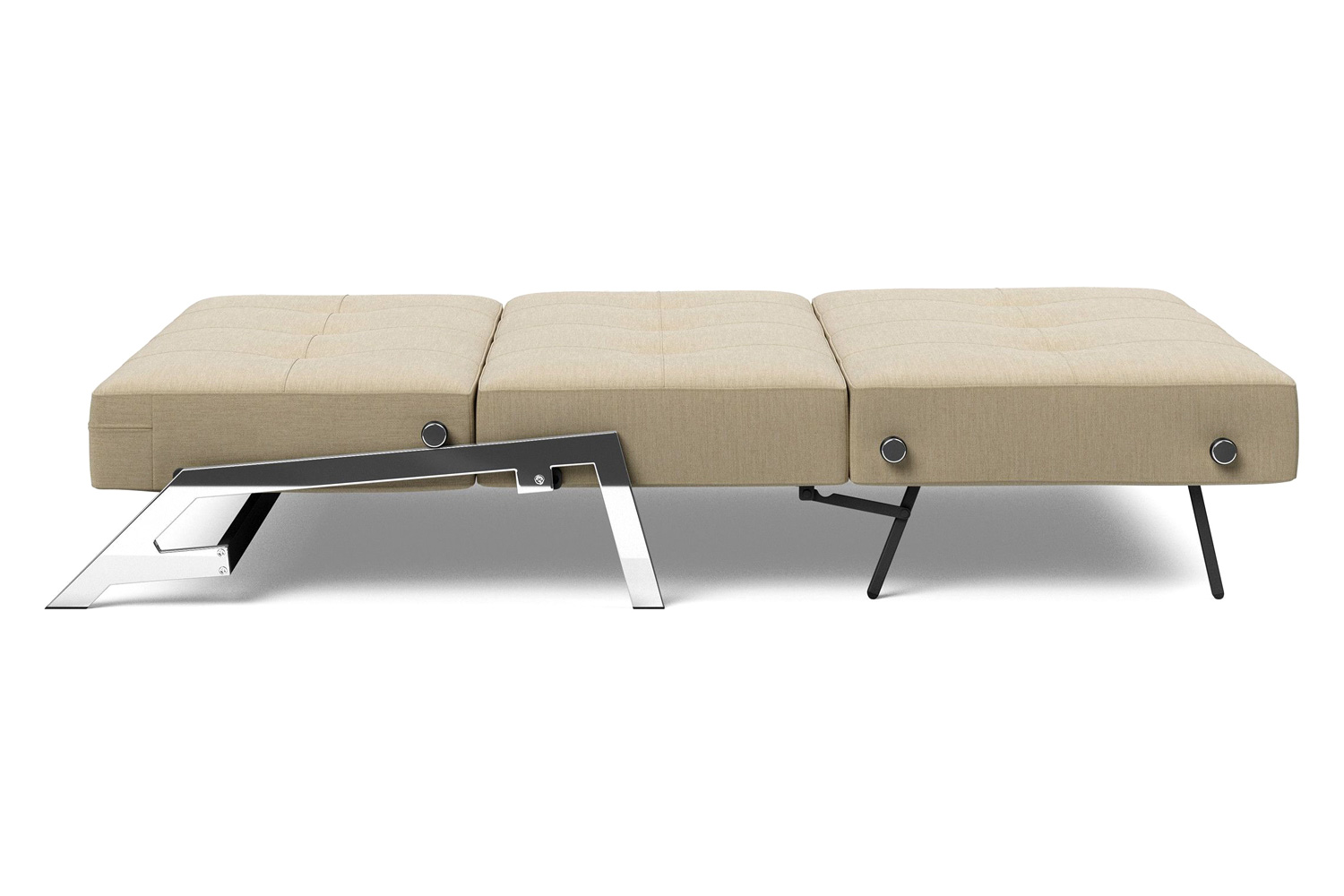Innovation Living Cubed Full Size Sofa Bed with Chrome legs - 571 Vivus Dusty Sand