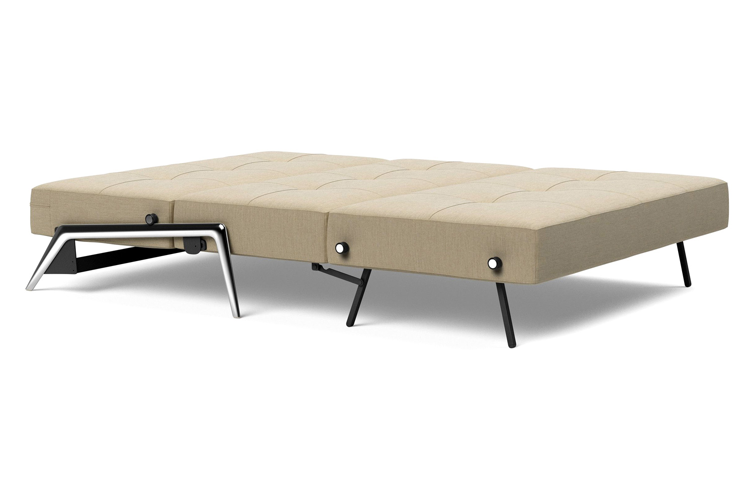Innovation Living Cubed Full Size Sofa Bed with Alu Legs - 571 Vivus Dusty Sand