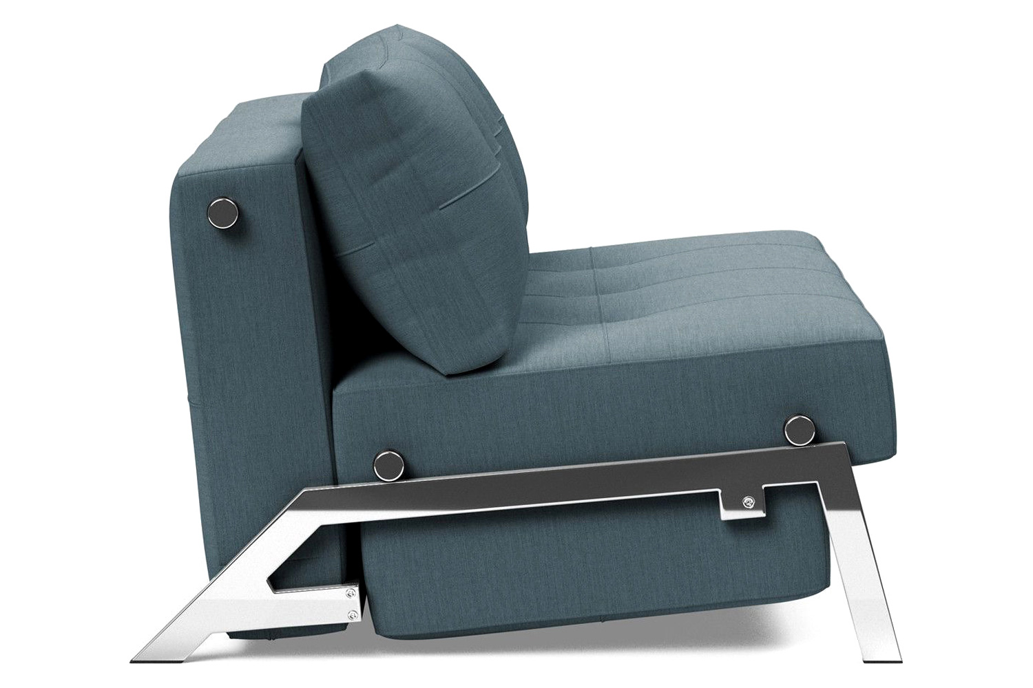 Innovation Living Cubed Full Size Sofa Bed with Chrome legs - 573 Vivus Dusty Blue