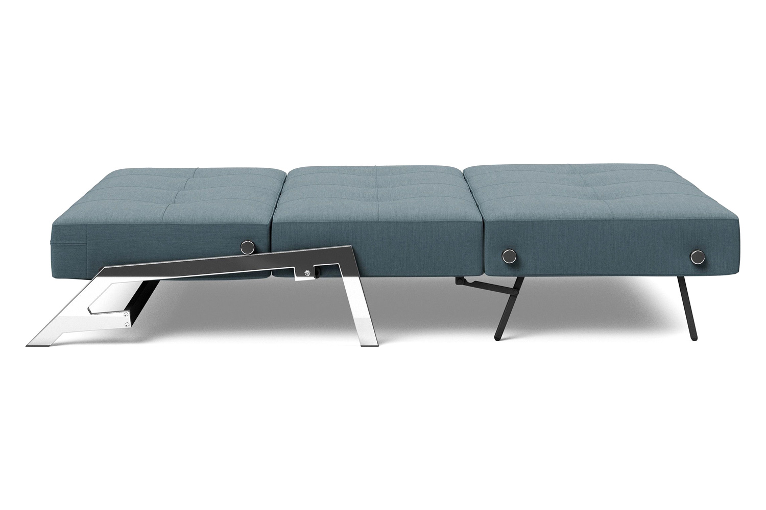 Innovation Living Cubed Full Size Sofa Bed with Chrome legs - 573 Vivus Dusty Blue