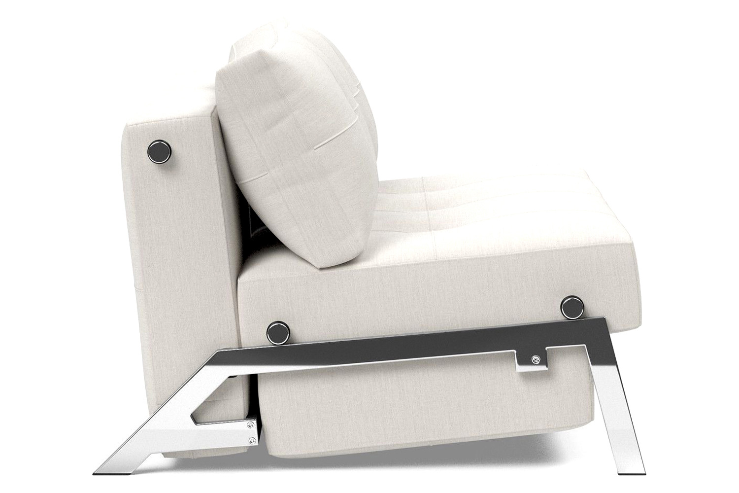 Innovation Living Cubed Full Size Sofa Bed with Chrome legs - 574 Vivus Dusty Off White