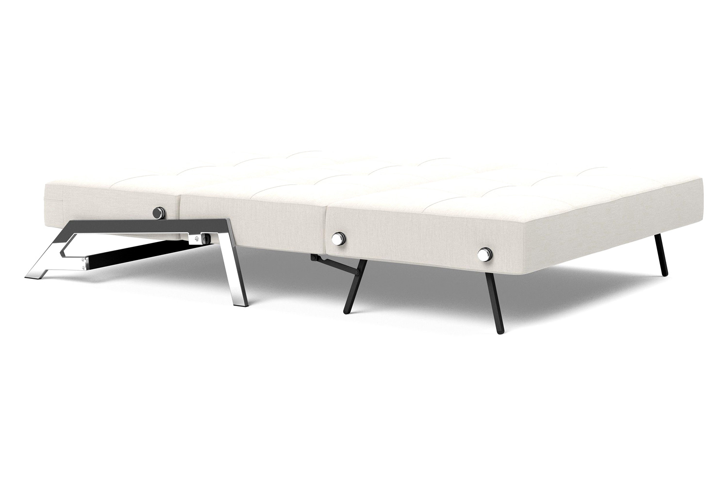Innovation Living Cubed Full Size Sofa Bed with Chrome legs - 574 Vivus Dusty Off White