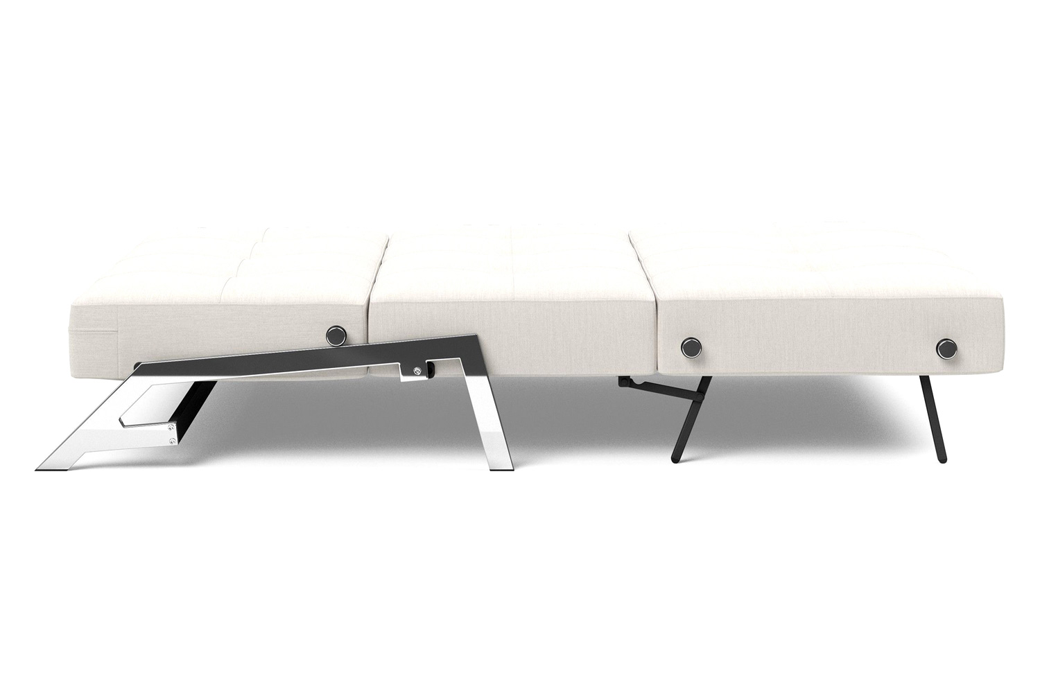 Innovation Living Cubed Full Size Sofa Bed with Chrome legs - 574 Vivus Dusty Off White