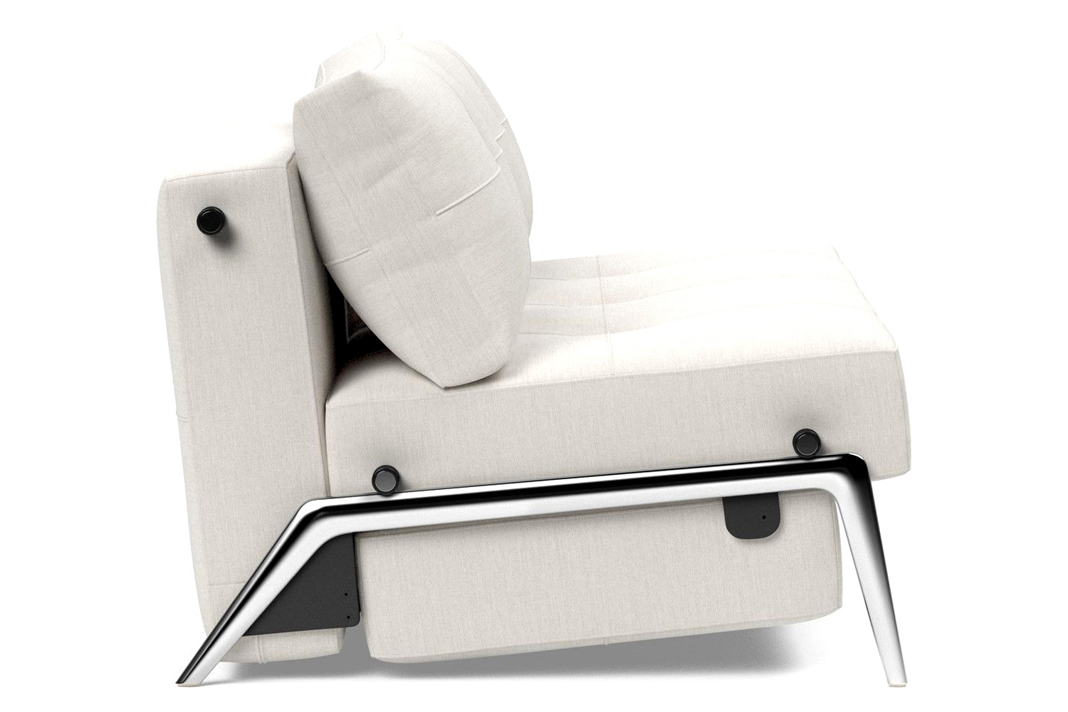 Innovation Living Cubed Full Size Sofa Bed with Alu Legs - 574 Vivus Dusty Off White