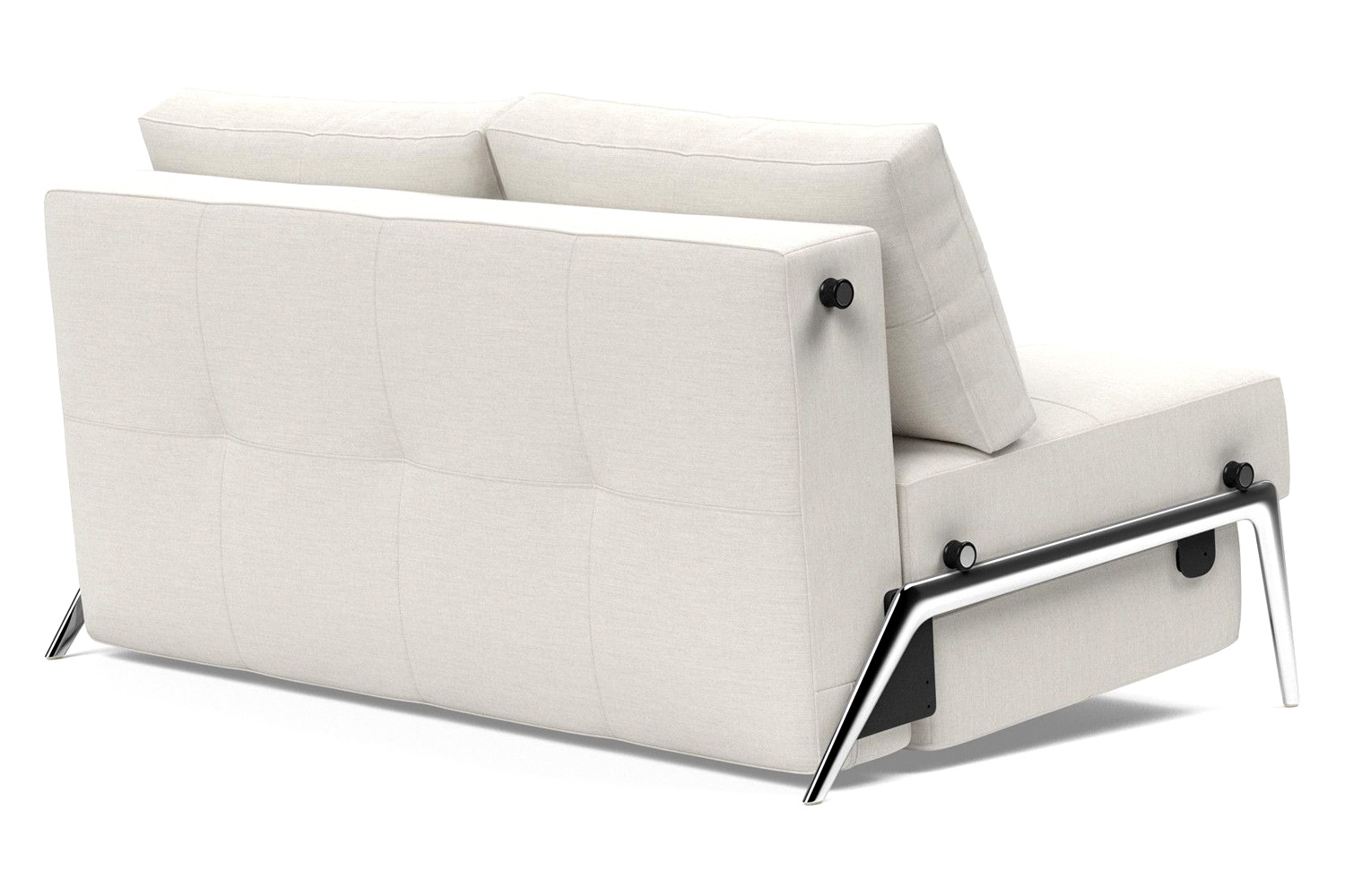 Innovation Living Cubed Full Size Sofa Bed with Alu Legs - 574 Vivus Dusty Off White