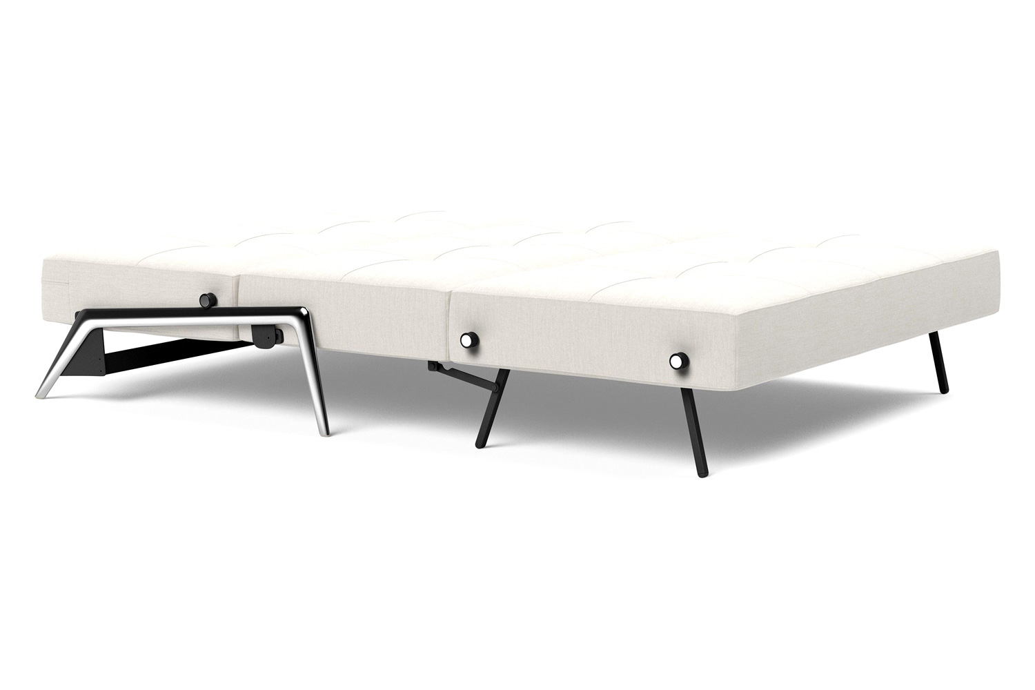 Innovation Living Cubed Full Size Sofa Bed with Alu Legs - 574 Vivus Dusty Off White