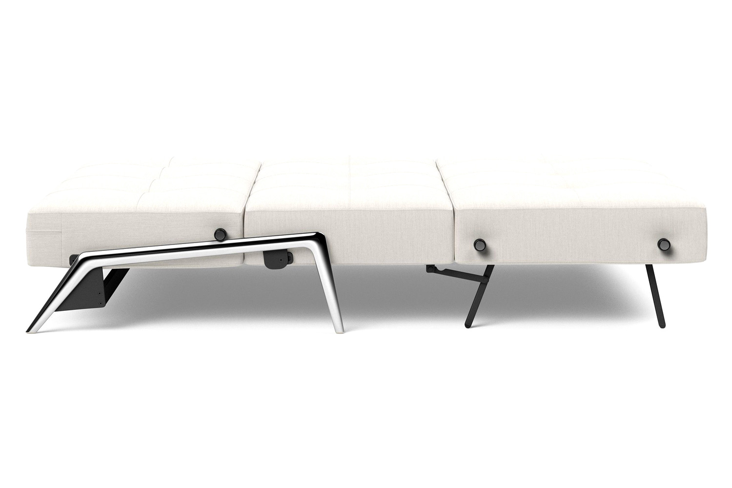 Innovation Living Cubed Full Size Sofa Bed with Alu Legs - 574 Vivus Dusty Off White