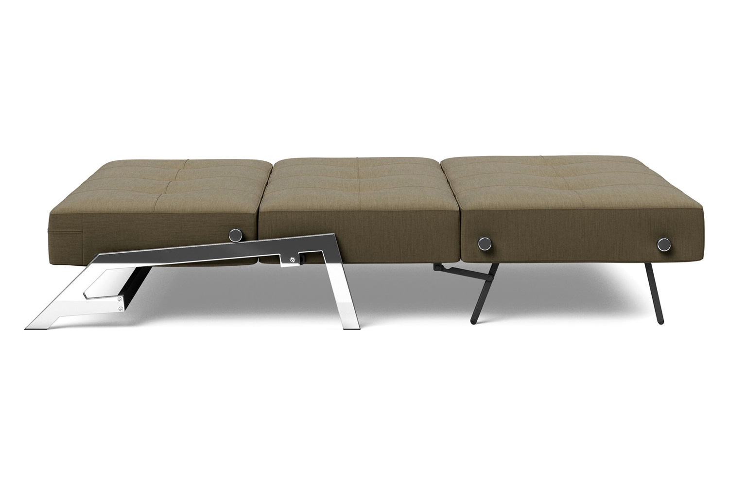 Innovation Living Cubed Full Size Sofa Bed with Chrome legs - 575 Vivus Dusty Olive