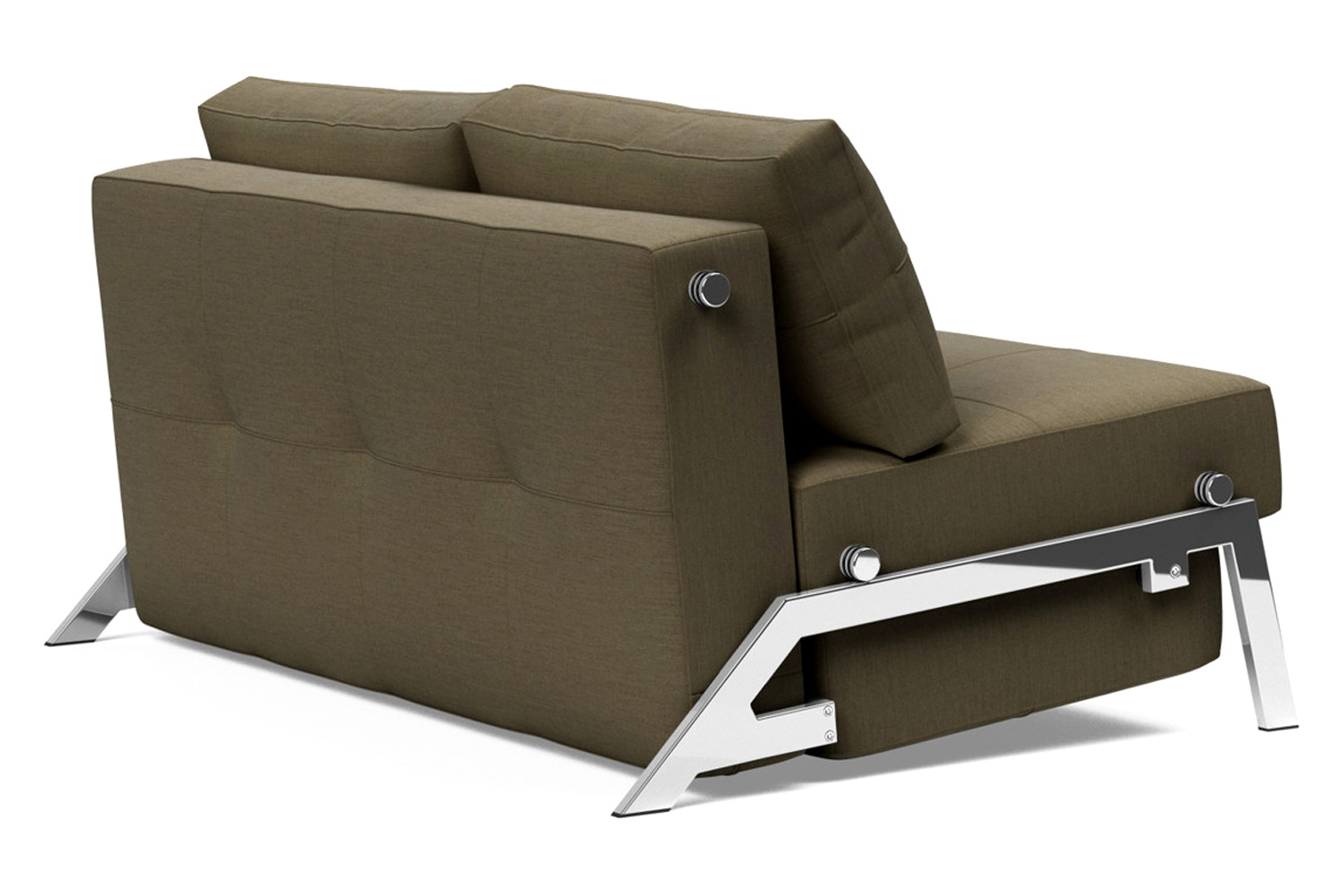 Innovation Living Cubed Full Size Sofa Bed with Chrome legs - 575 Vivus Dusty Olive