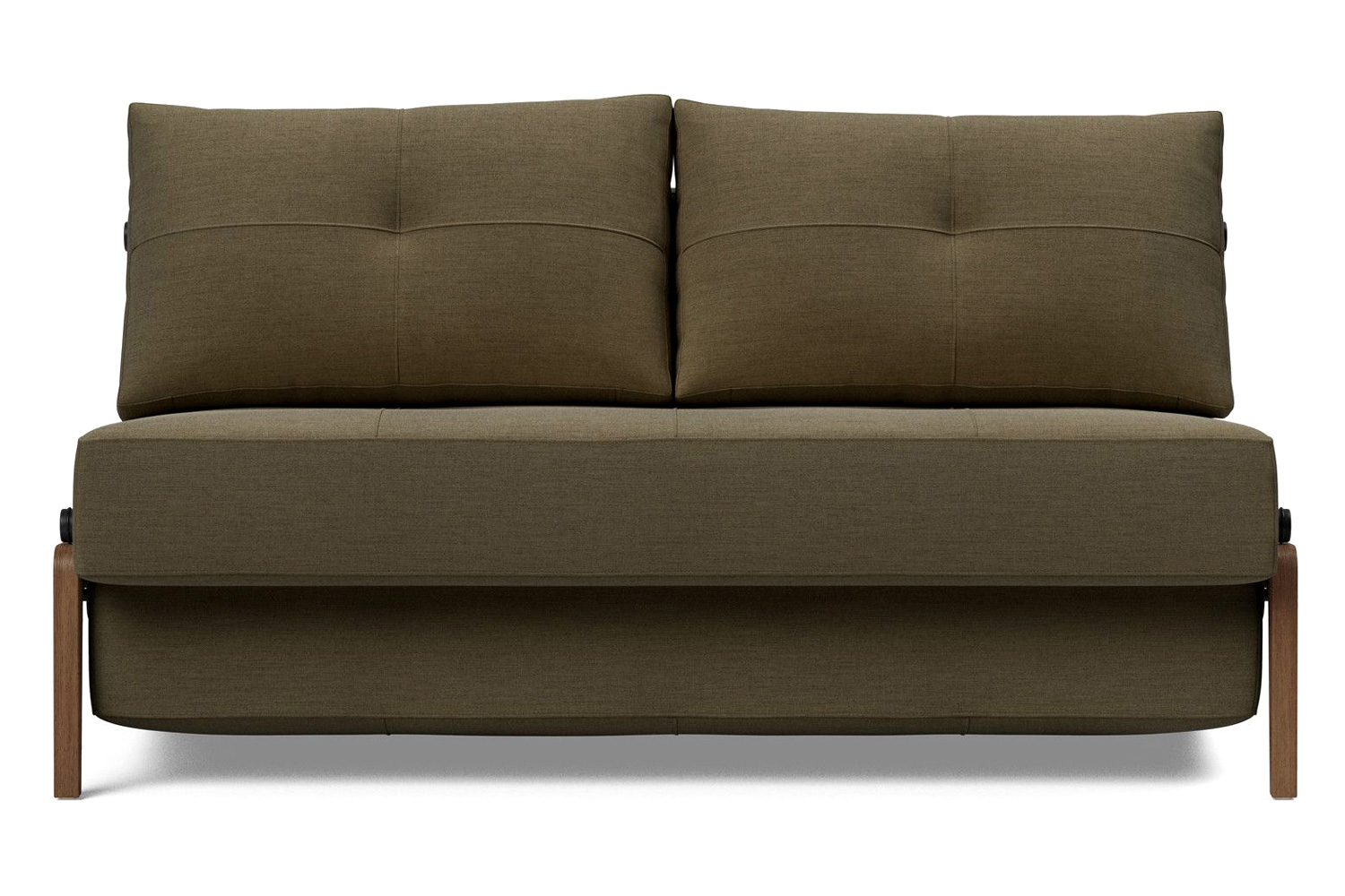Innovation Living Cubed Full Size Sofa Bed with Dark Wood Legs - 575 Vivus Dusty Olive