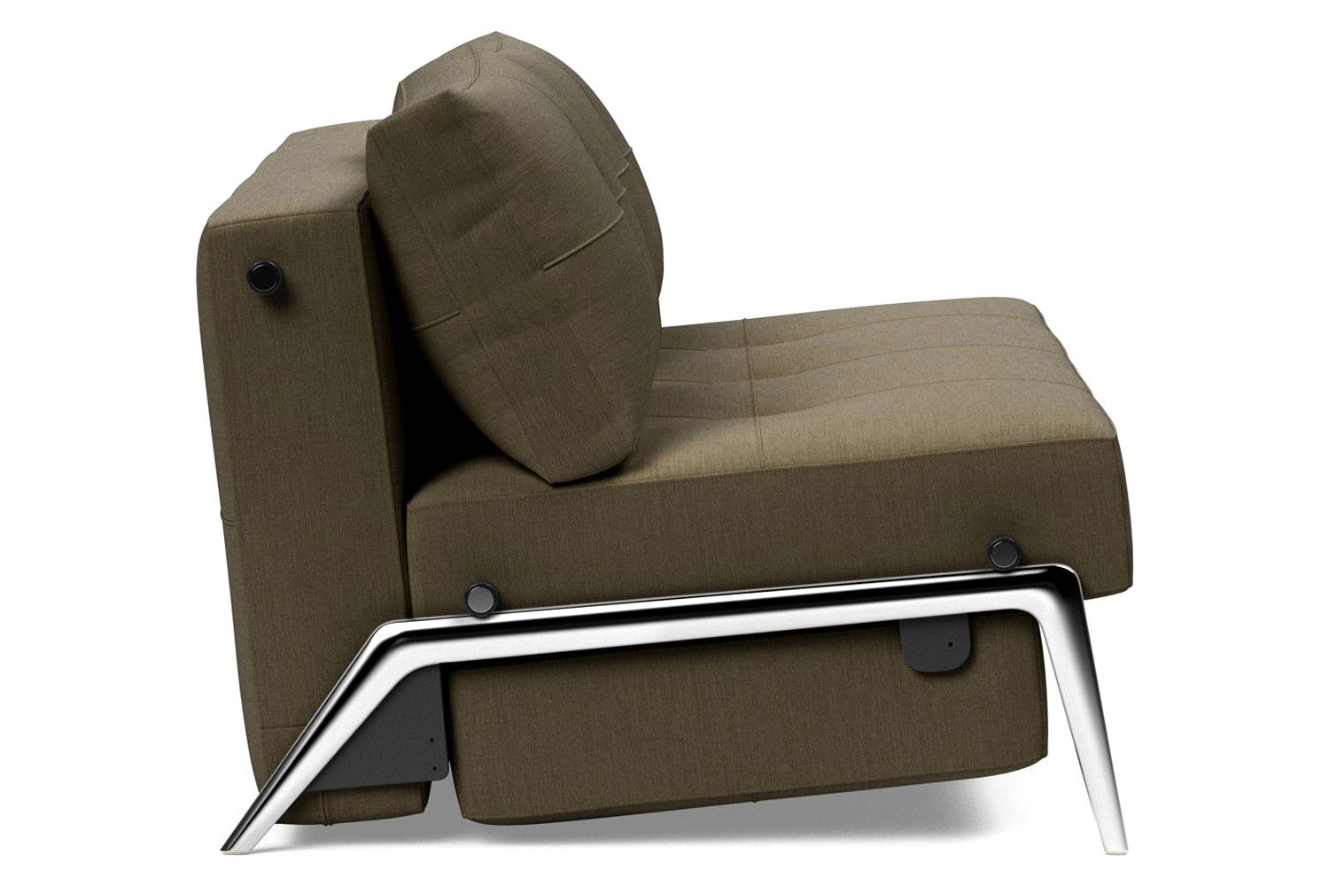 Innovation Living Cubed Full Size Sofa Bed with Alu Legs - 575 Vivus Dusty Olive