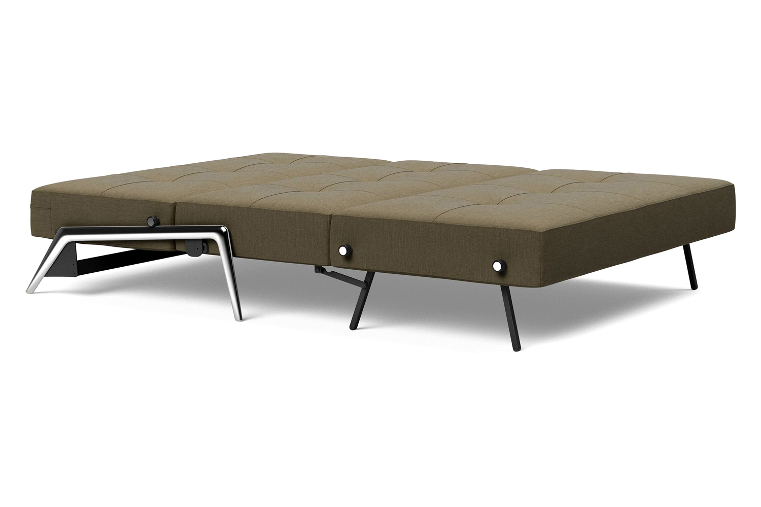 Innovation Living Cubed Full Size Sofa Bed with Alu Legs - 575 Vivus Dusty Olive