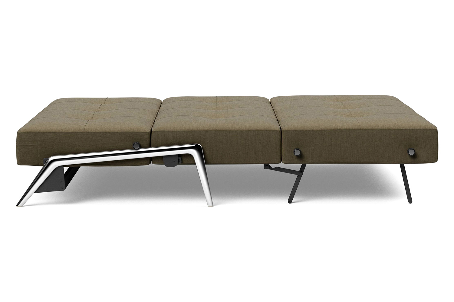 Innovation Living Cubed Full Size Sofa Bed with Alu Legs - 575 Vivus Dusty Olive