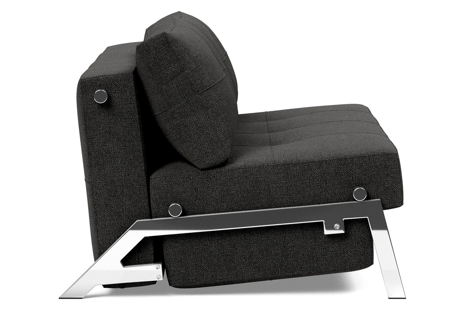 Innovation Living Cubed Full Size Sofa Bed with Chrome legs - 577 Kenya Dark Gray