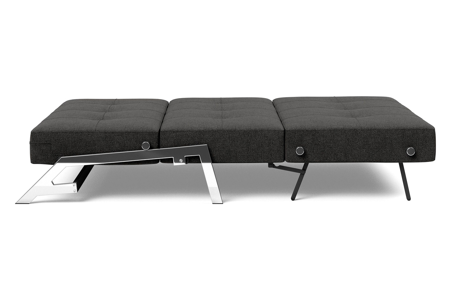 Innovation Living Cubed Full Size Sofa Bed with Chrome legs - 577 Kenya Dark Gray