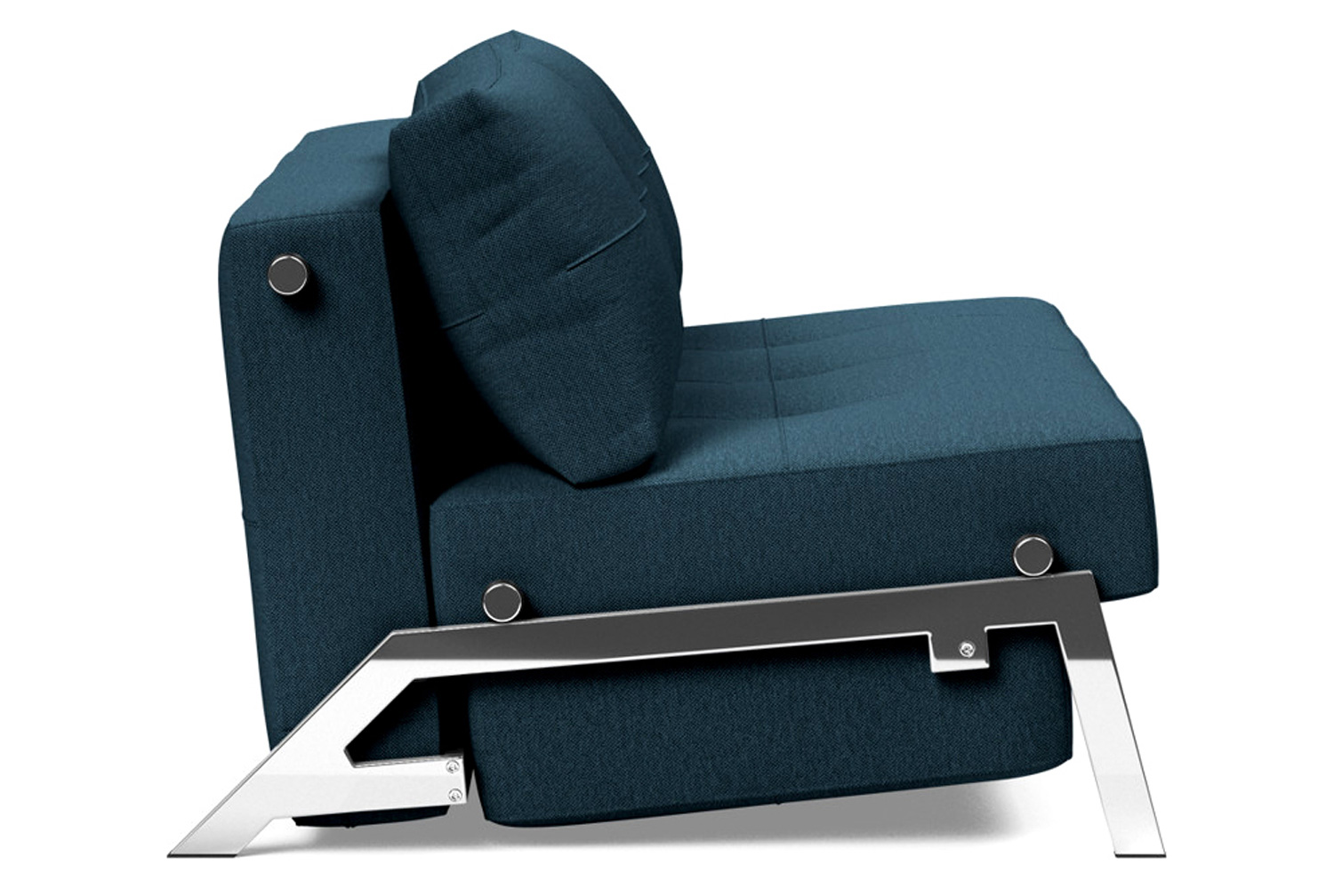 Innovation Living Cubed Full Size Sofa Bed with Chrome legs - 580 Argus Navy Blue