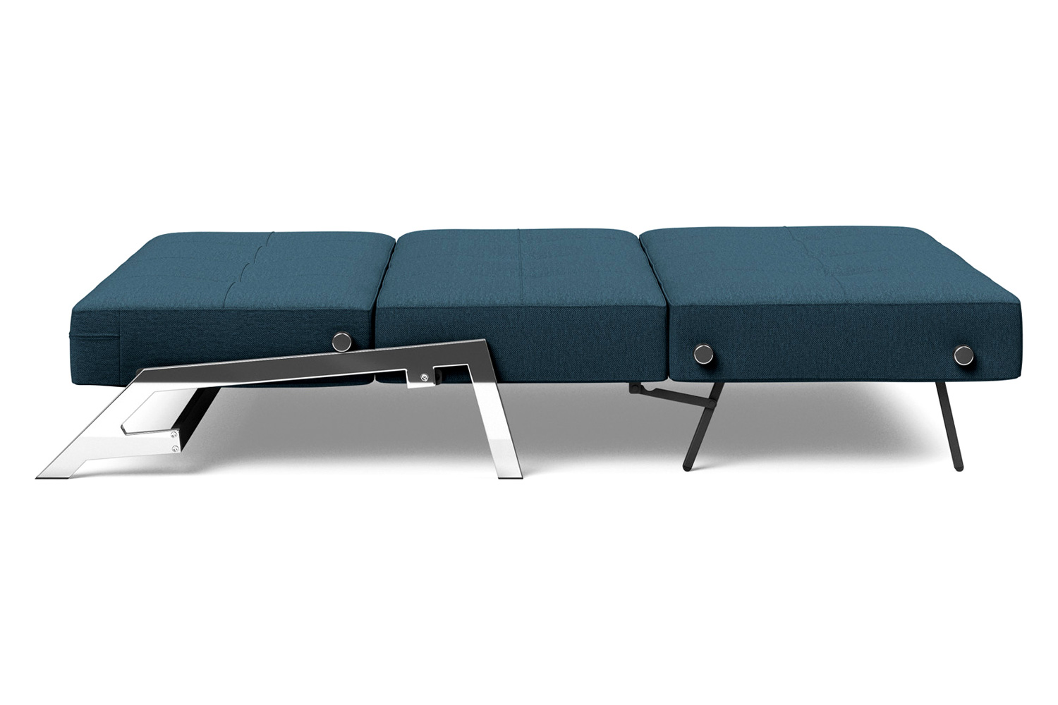 Innovation Living Cubed Full Size Sofa Bed with Chrome legs - 580 Argus Navy Blue