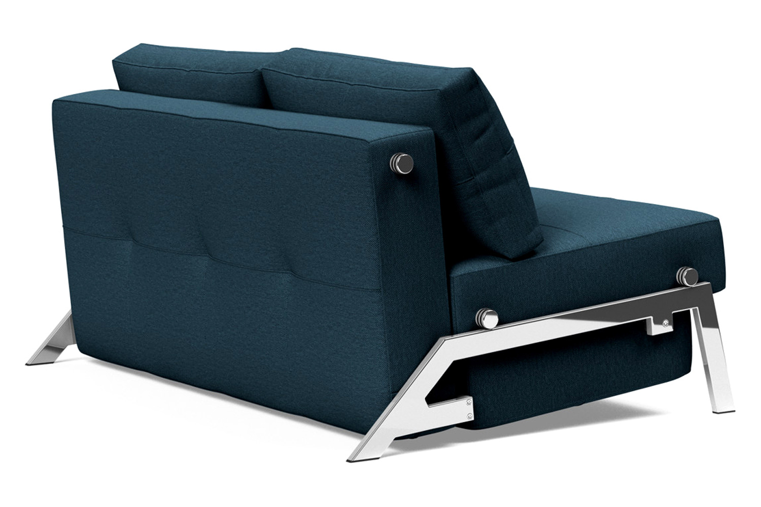 Innovation Living Cubed Full Size Sofa Bed with Chrome legs - 580 Argus Navy Blue