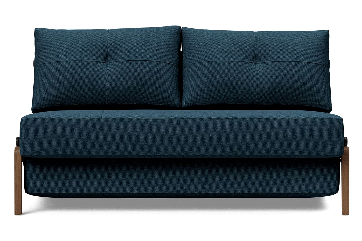 Innovation Living Cubed Full Size Sofa Bed with Dark Wood Legs - 580 Argus Navy Blue