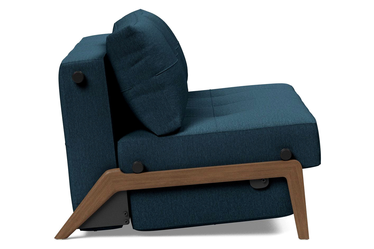 Innovation Living Cubed Full Size Sofa Bed with Dark Wood Legs - 580 Argus Navy Blue