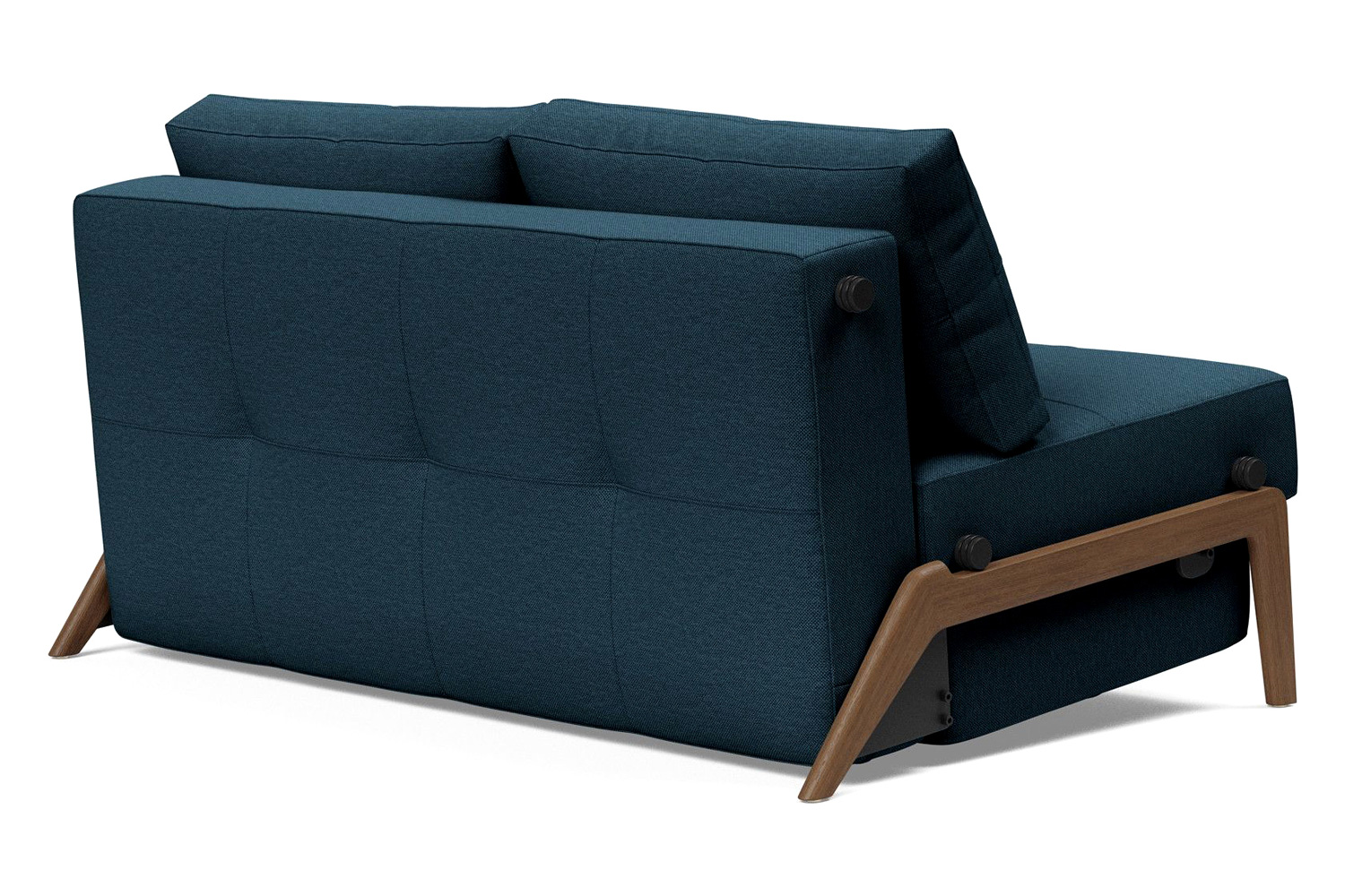 Innovation Living Cubed Full Size Sofa Bed with Dark Wood Legs - 580 Argus Navy Blue